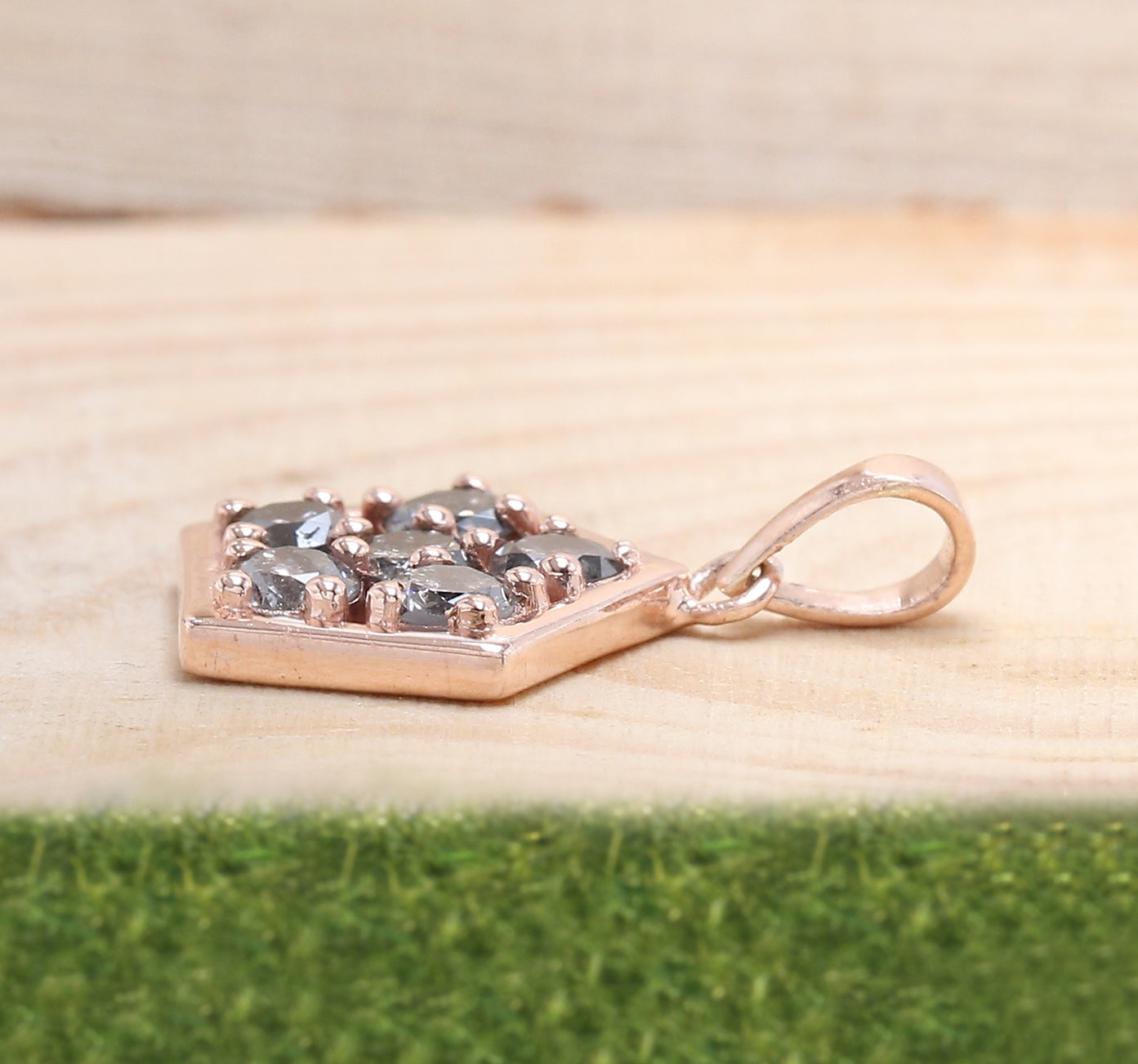 Round Brilliant Cut Salt And Pepper Diamond Pendant, Unique Diamond Pendant, Round Diamond Pendant, No Chain Including Only Pendant KDL1396