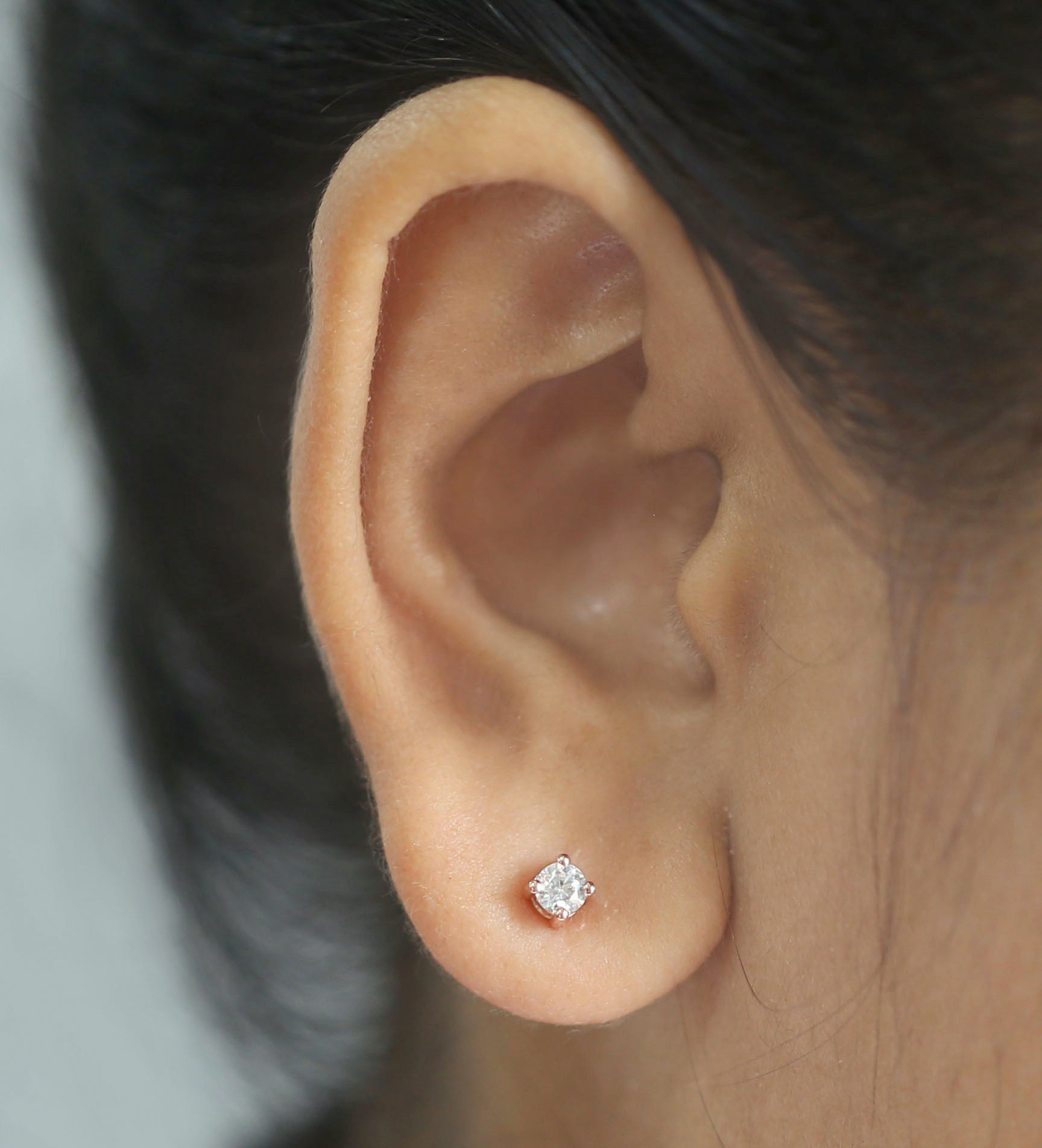 Round White Color Diamond Earring Engagement Wedding Gift Earring 14K Solid Rose White Yellow Gold Earring 0.34 CT KD999