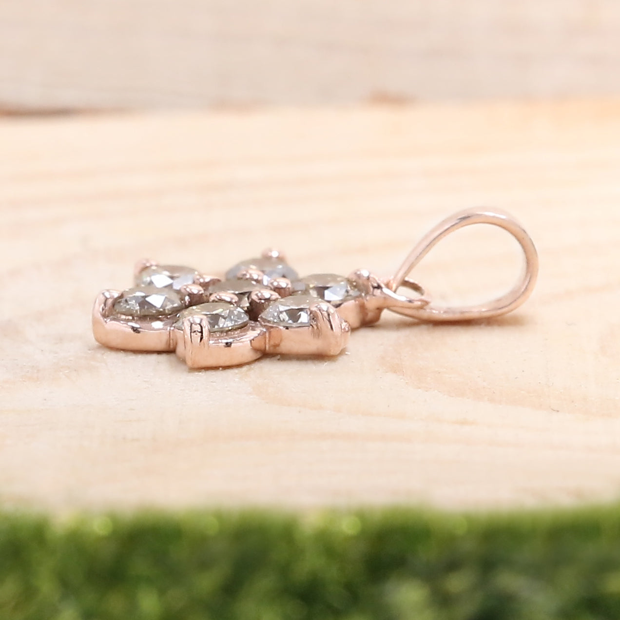 Round Brilliant Cut Brown Color Diamond Pendant Engagement Wedding Gift Pendant 14K Solid Rose White Yellow Gold Pendant 0.40 CT KDK1461