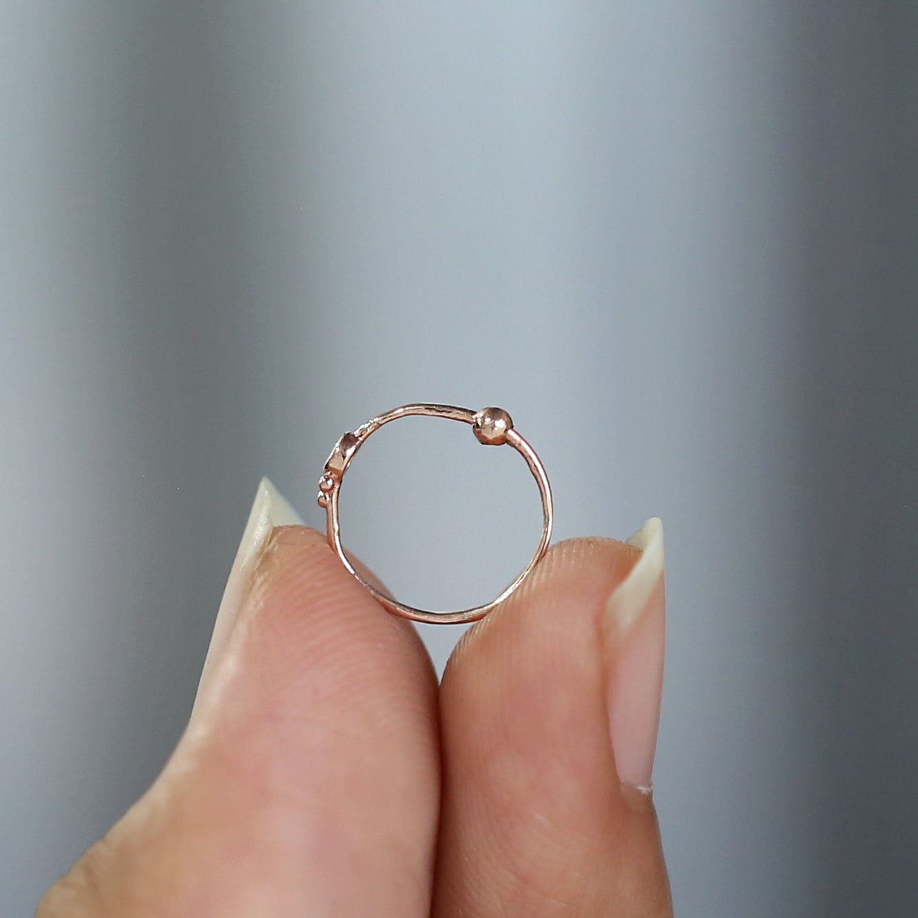 Natural Round White Diamond Nose Rings Engagement Wedding Gift Nose Ring 14K Solid Rose White Yellow Gold Nose Ring 0.01 CT KD979