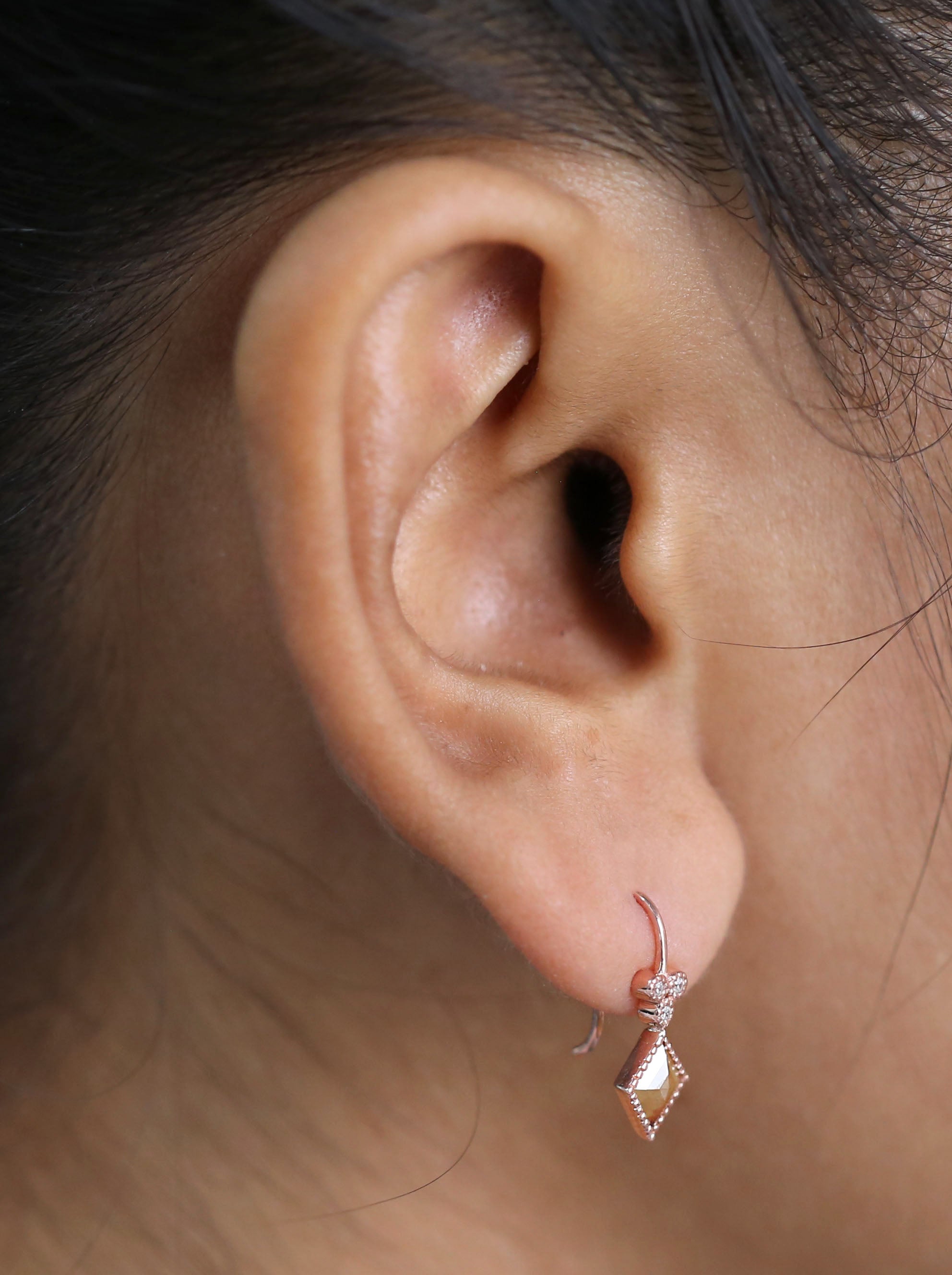 Kite Brown Color Diamond Earring Engagement Wedding Gift Earring 14K Solid Rose White Yellow Gold Earring 0.82 CT KDL2462