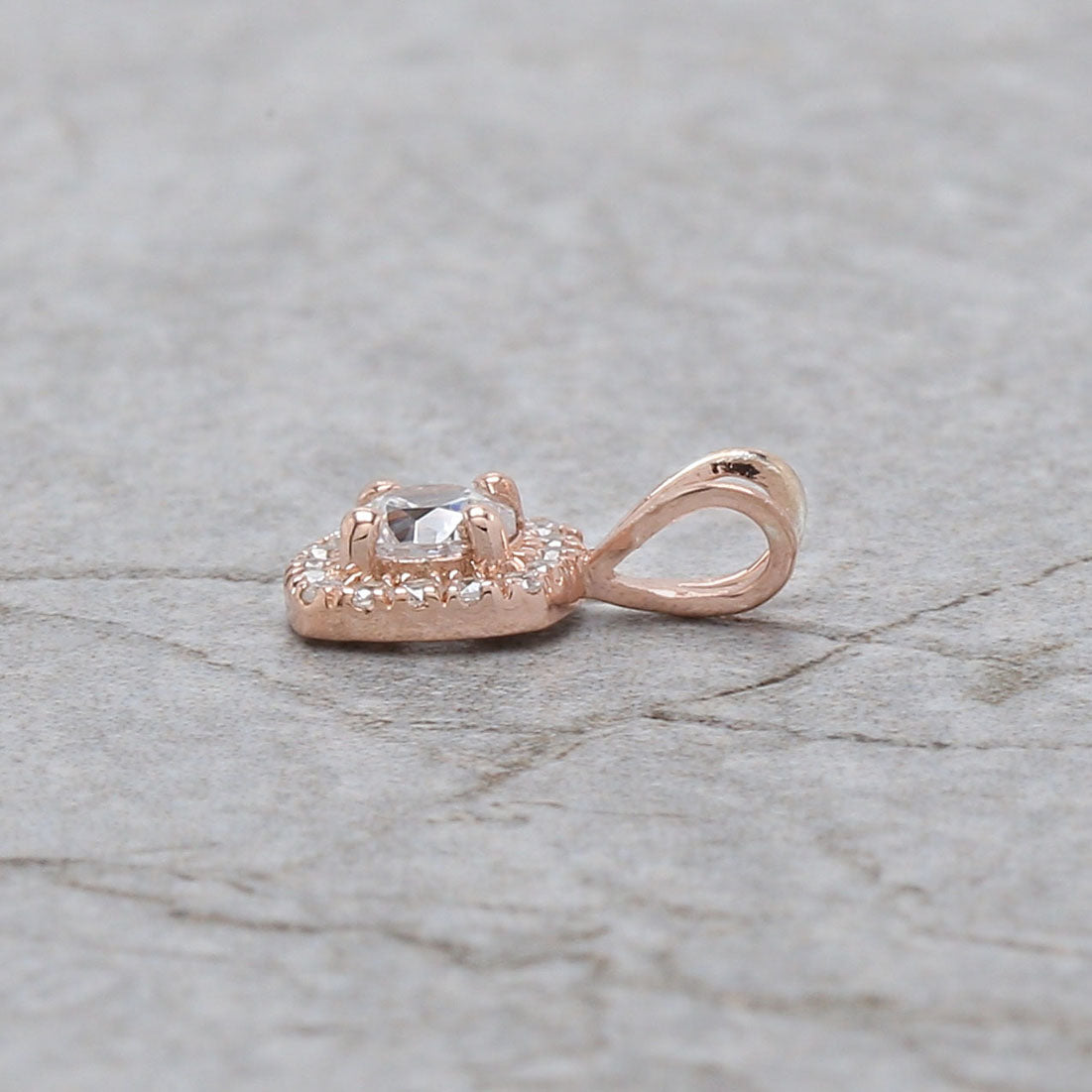 Round Brilliant Cut White Color Diamond Pendant Engagement Wedding Gift Pendant 14K Solid Rose White Yellow Gold Pendant 0.25 CT KD996