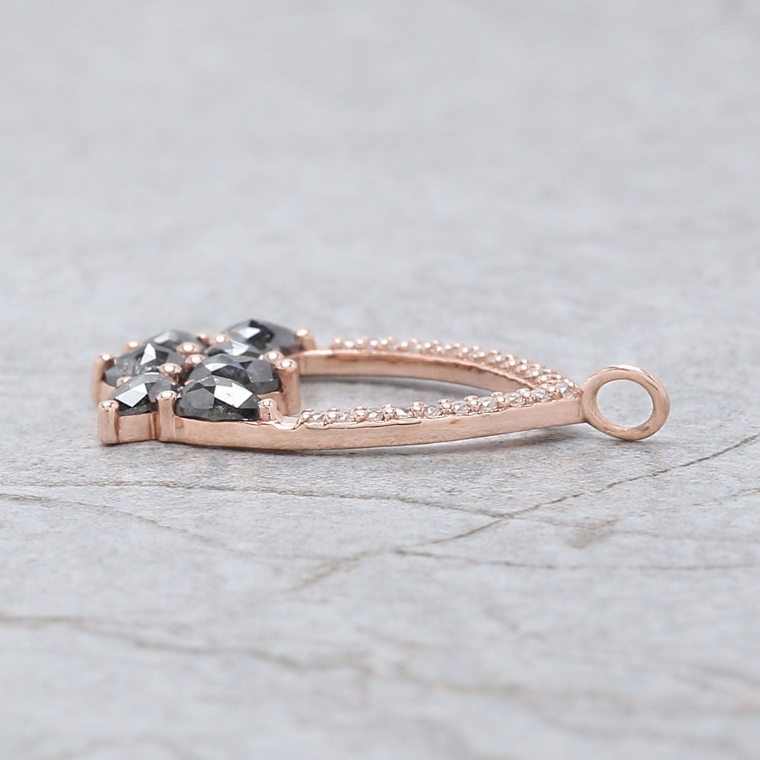 Pear Salt And Pepper Diamond Pendant, Unique Diamond Pendant, Salt And Pepper Diamond Pendant, No Chain Including Only Pendant, KDL1280