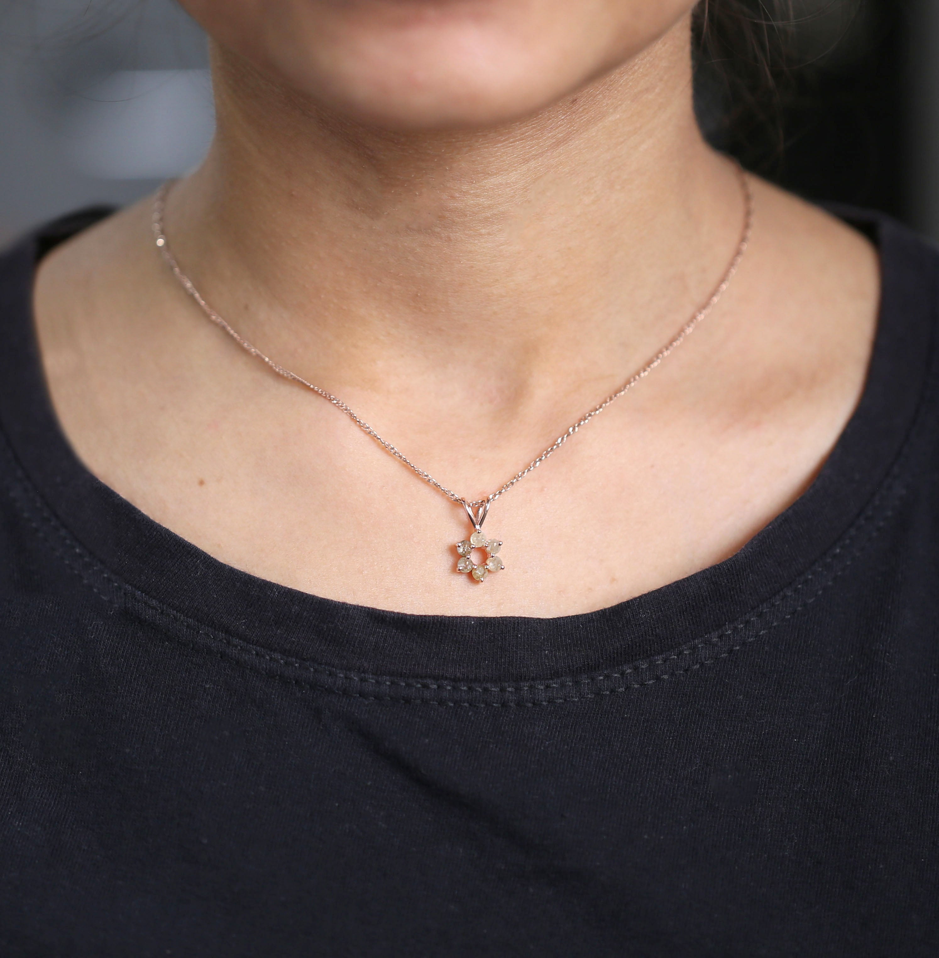 Round Rose Cut Diamond Pendant, Unique Diamond Pendant, Dangling Diamond Pendant, Round Cut Diamond,No Chain Including Only Pendant KDN7667