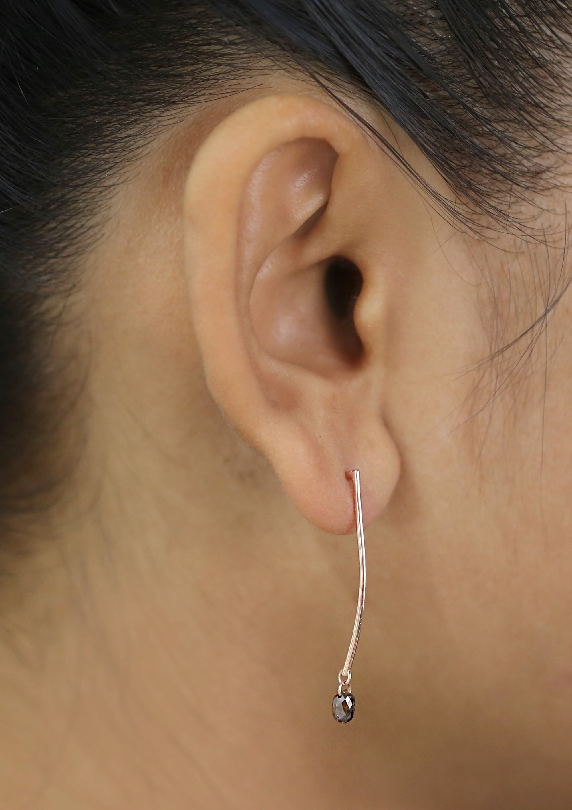 Drop Brown Color Diamond Earring Engagement Wedding Gift Earring 14K Solid Rose White Yellow Gold Earring 0.89 CT KDL9910