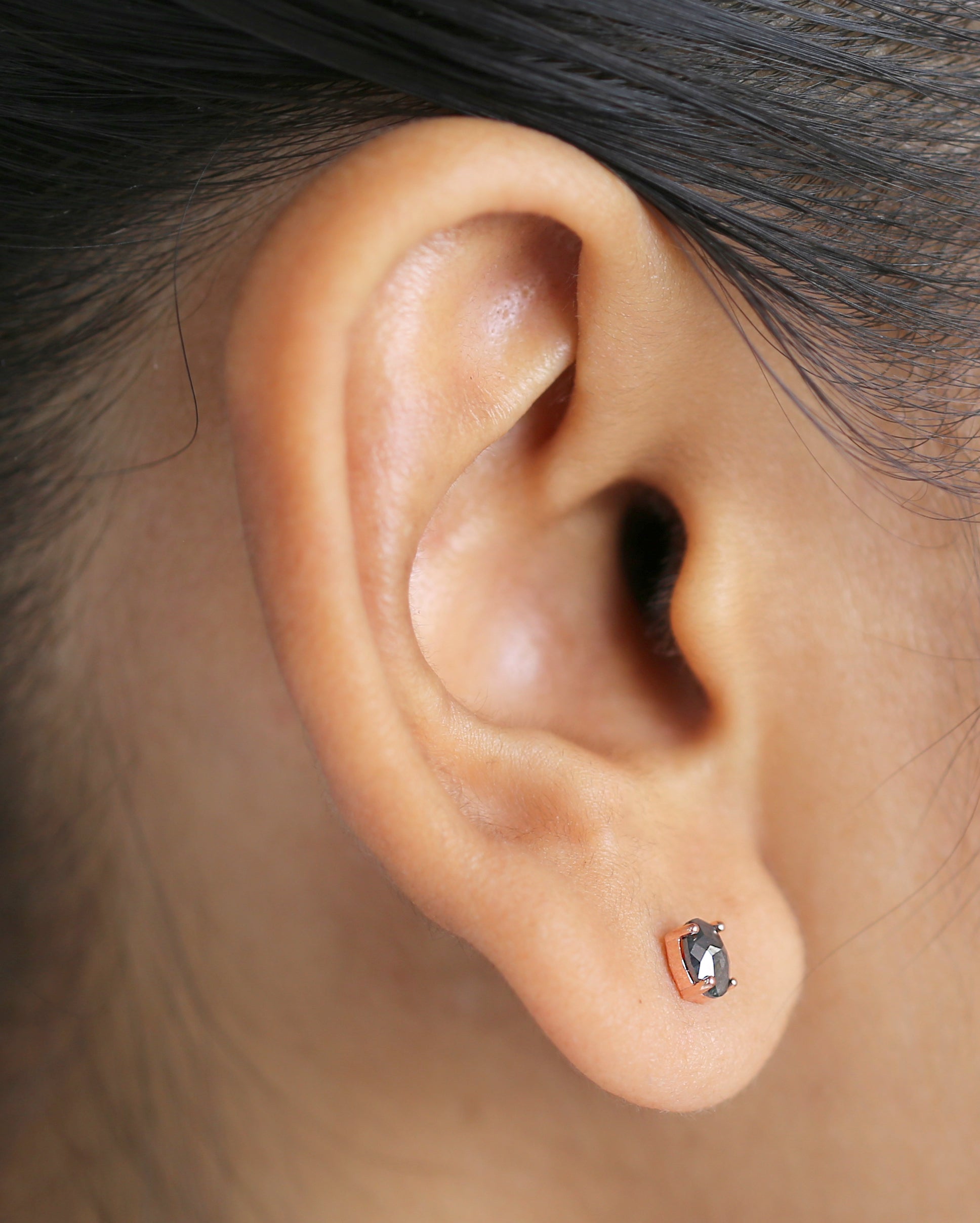 Oval Salt And Pepper Diamond Earring Engagement Wedding Gift Earring 14K Solid Rose White Yellow Gold Earring 0.66 CT QL2545