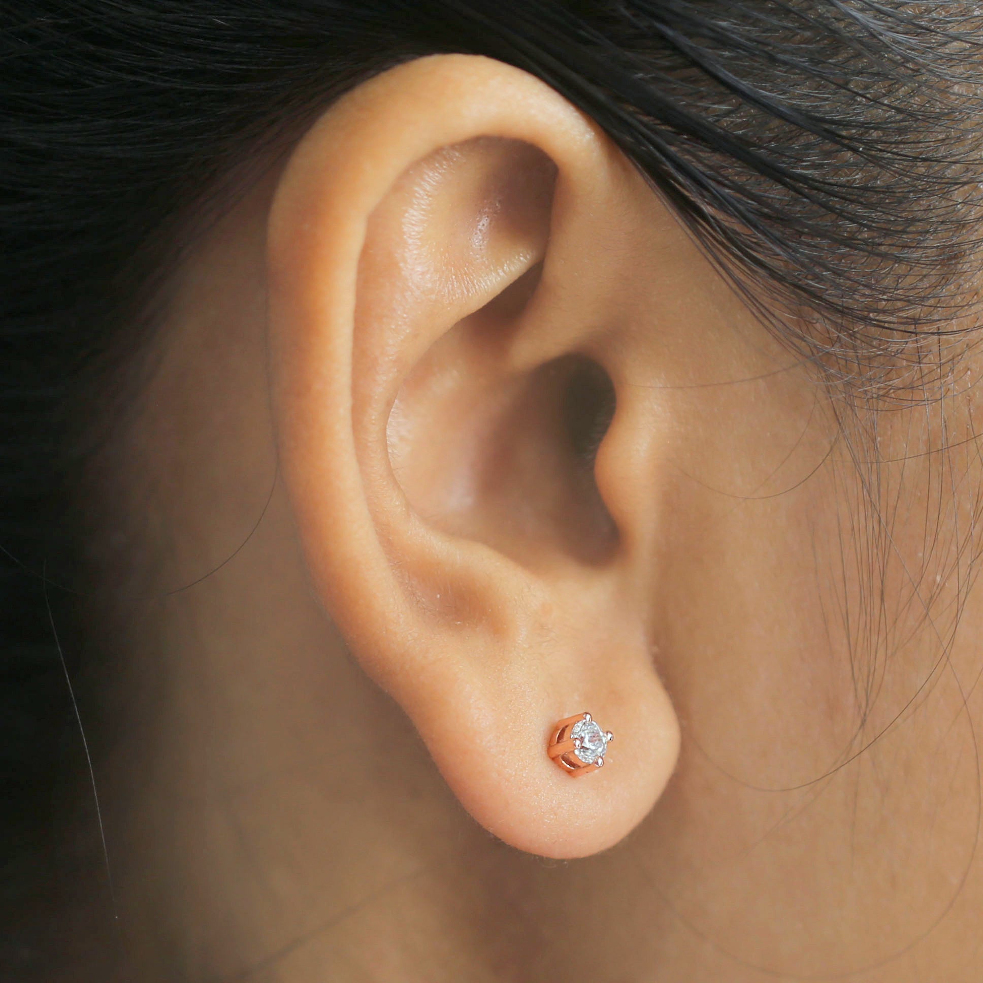 Round White Color Diamond Earring Engagement Wedding Gift Earring 14K Solid Rose White Yellow Gold Earring 0.34 CT KD999