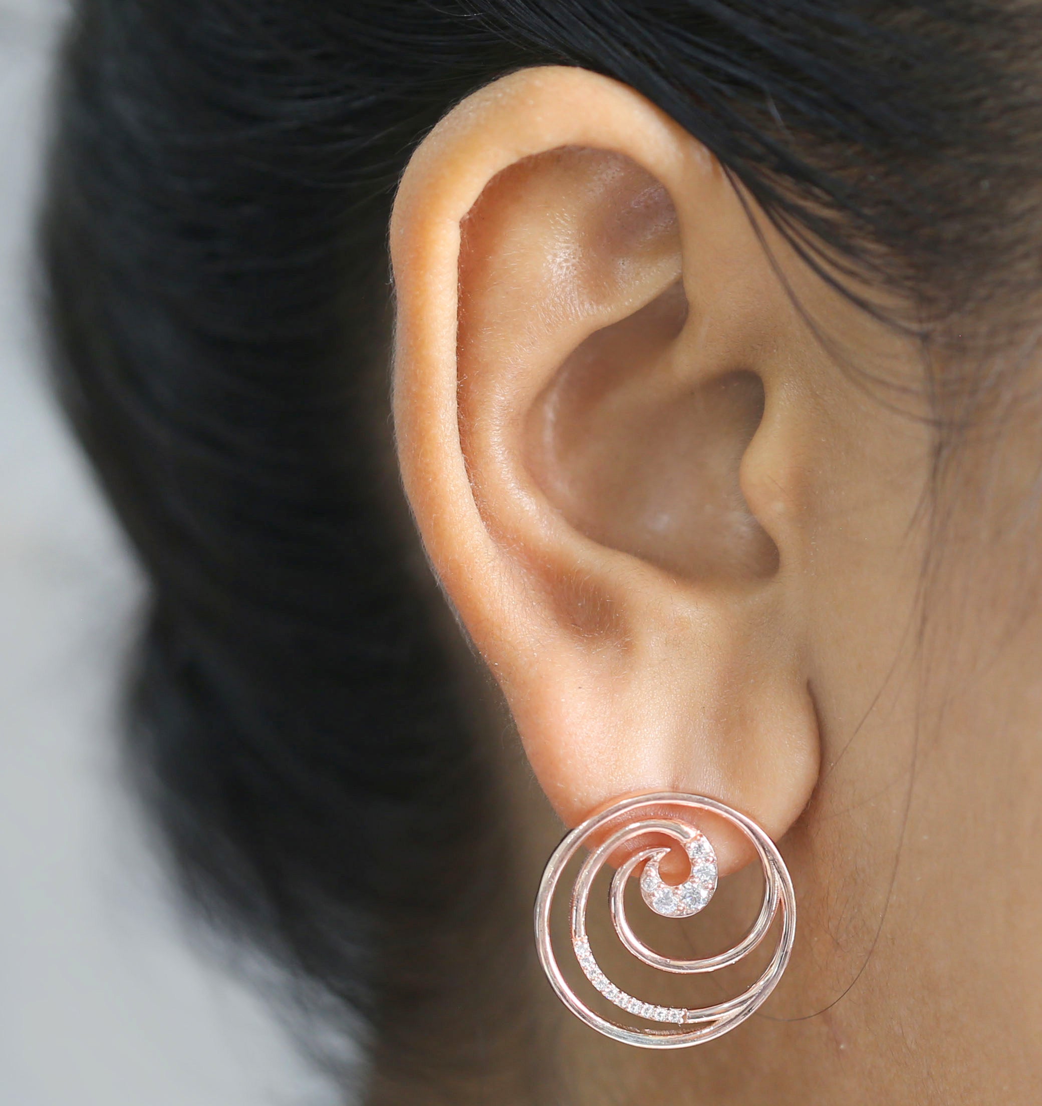 Round White Color Diamond Earring Engagement Wedding Gift Earring 14K Solid Rose White Yellow Gold Earring 0.35 CT KD990