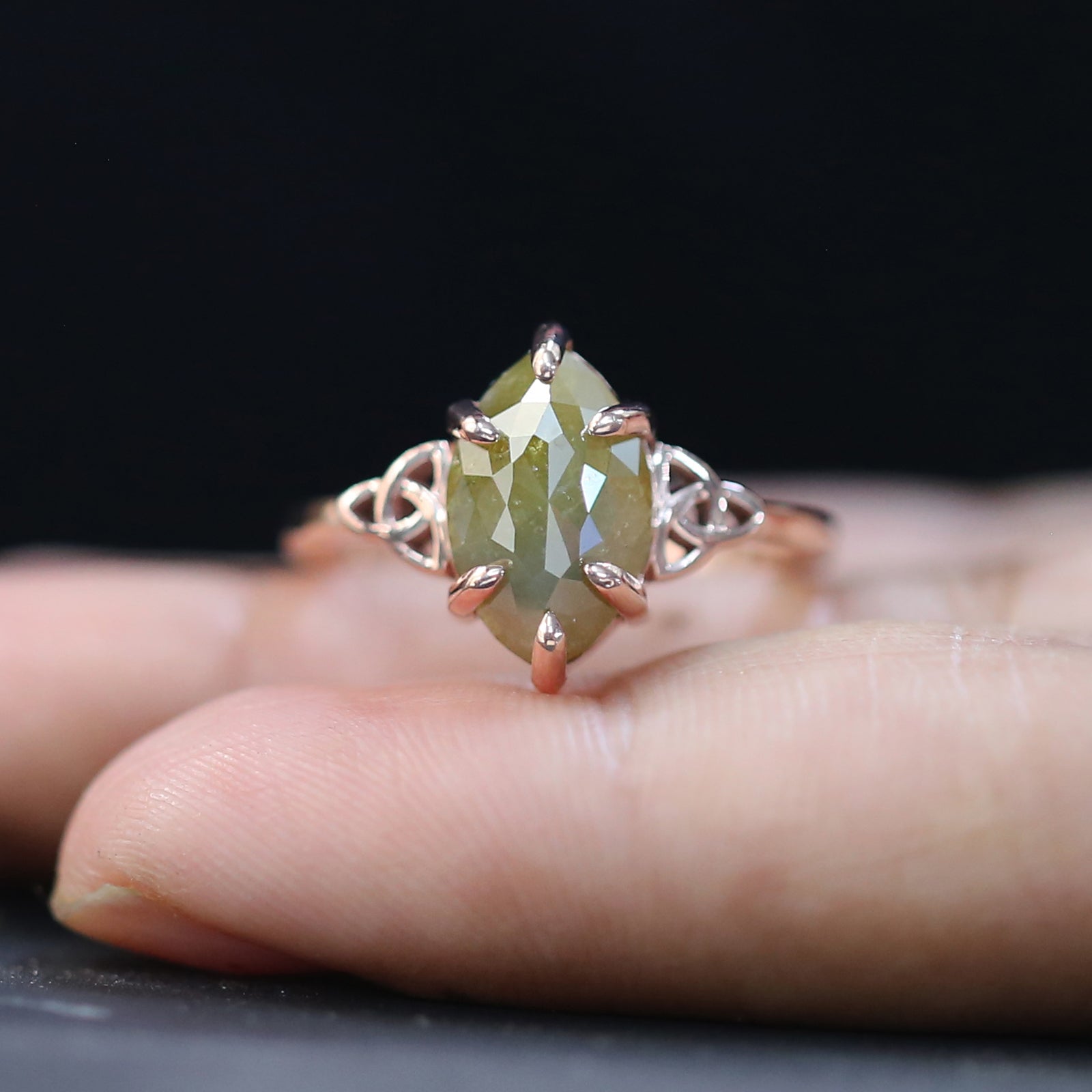 Marquise Shape Yellow Color Diamond Ring 3.06 Ct 11.60 MM Marquise Cut Diamond Ring 14K Rose Gold Silver Engagement Ring Gift For Her QL6773