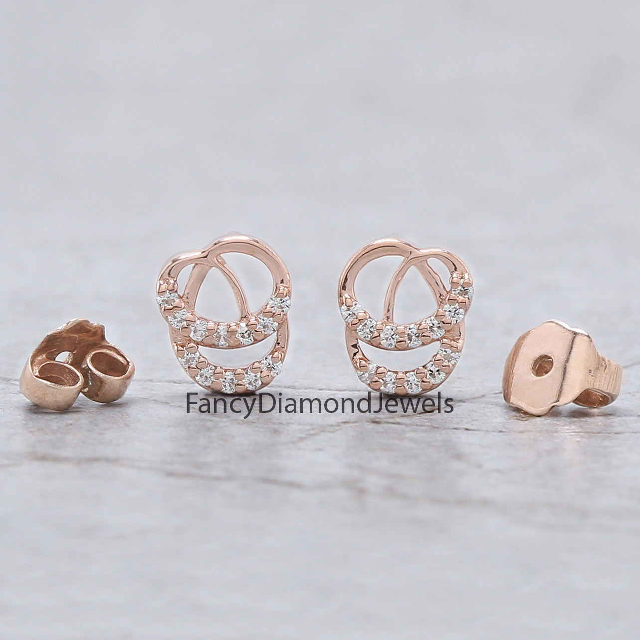 Round White Color Diamond Earring Engagement Wedding Gift Earring 14K Solid Rose White Yellow Gold Earring 0.12 CT KD991