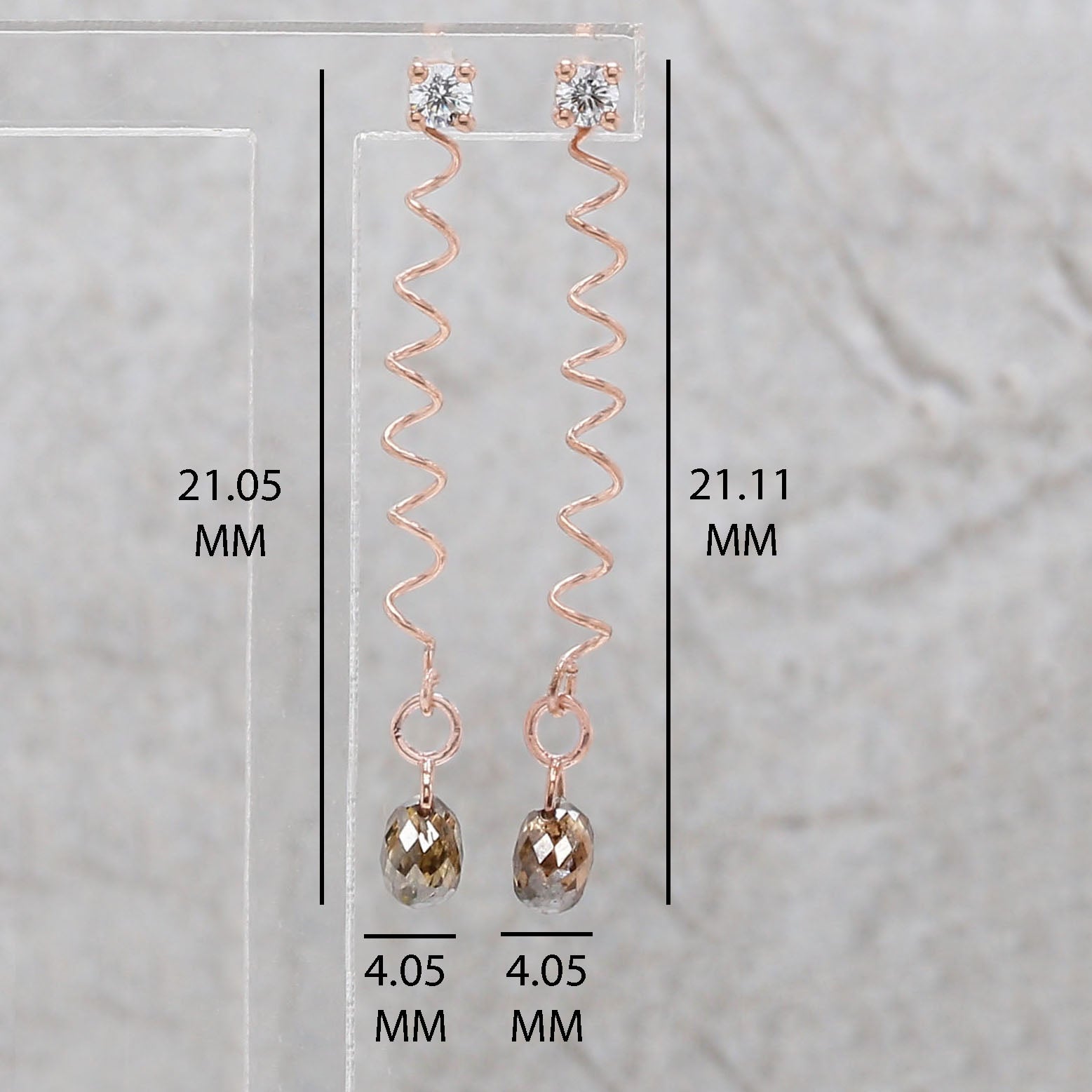 Drop Brown Color Diamond Earring Engagement Wedding Gift Earring 14K Solid Rose White Yellow Gold Earring 1.20 CT KD1223
