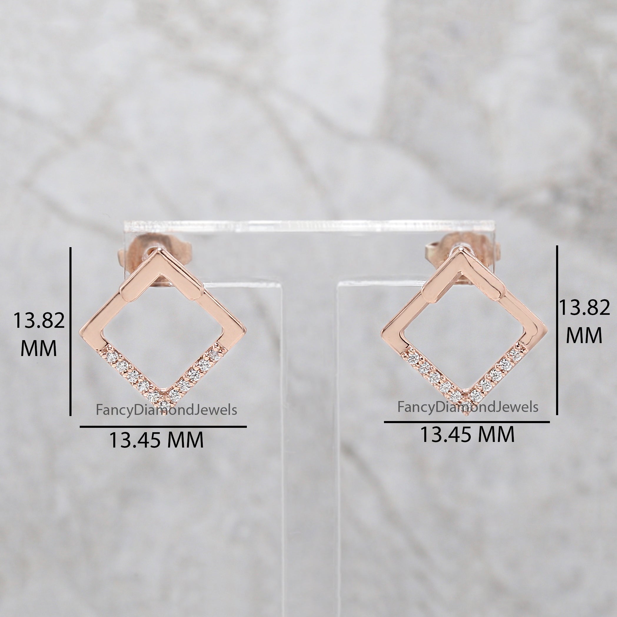 Round White Color Diamond Earring Engagement Wedding Gift Earring 14K Solid Rose White Yellow Gold Earring 0.11 CT KD1077