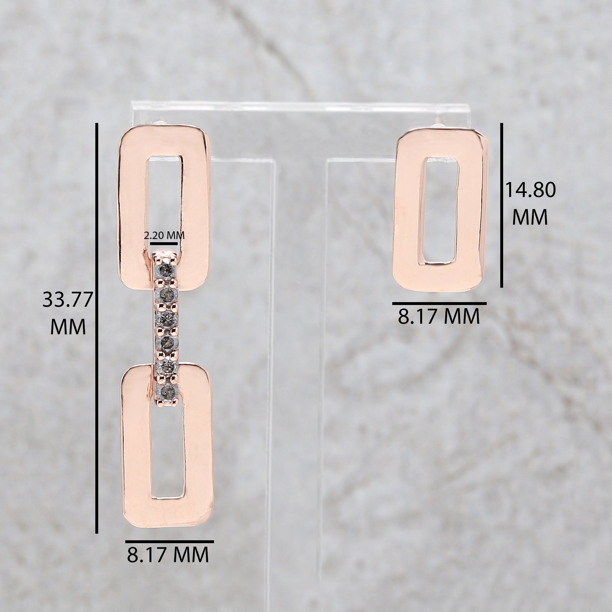 Round Salt And Pepper Diamond Earring Engagement Wedding Gift Earring 14K Solid Rose White Yellow Gold Earring 0.18 CT KD1074