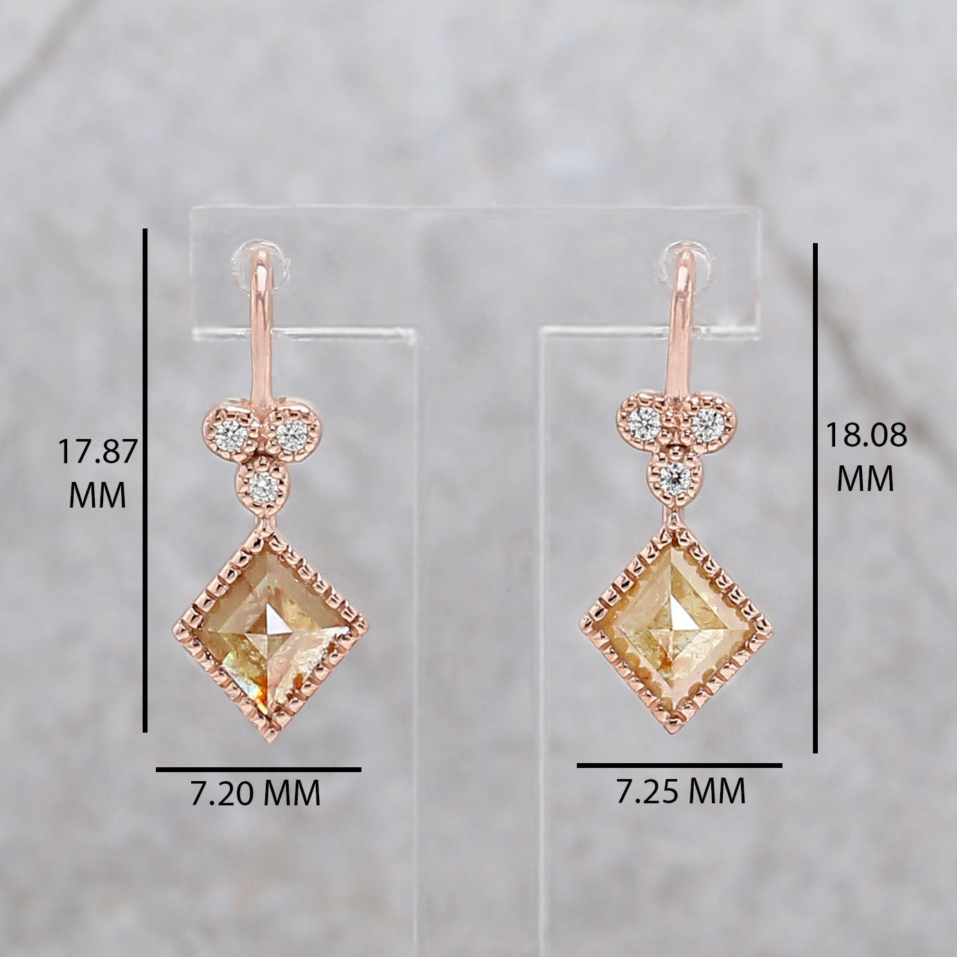 Kite Brown Color Diamond Earring Engagement Wedding Gift Earring 14K Solid Rose White Yellow Gold Earring 0.82 CT KDL2462