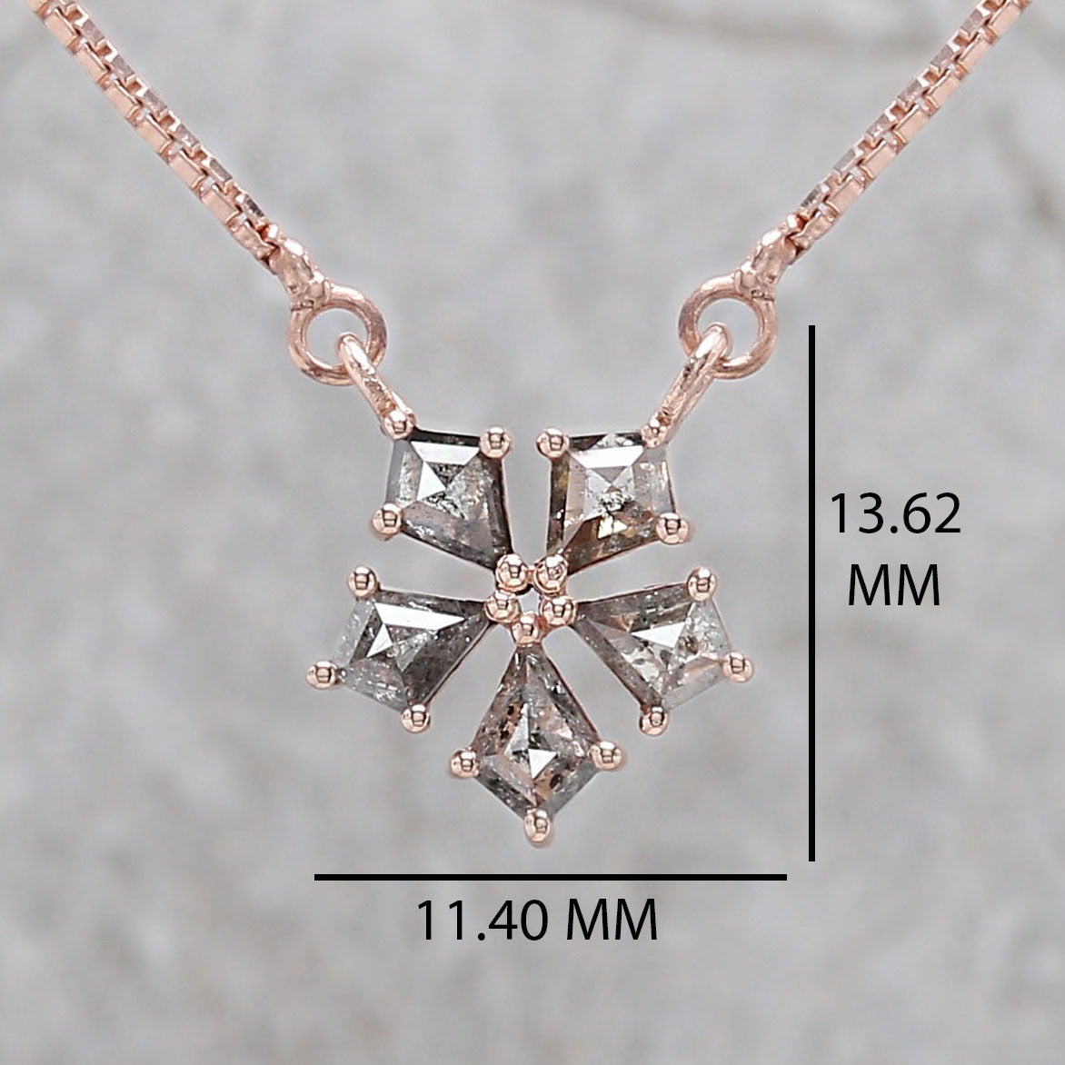 Kite Salt And Pepper Diamond Pendant Engagement Wedding Gift Pendant 14K Solid Rose White Yellow Gold Pendant 0.77 CT KDN1331