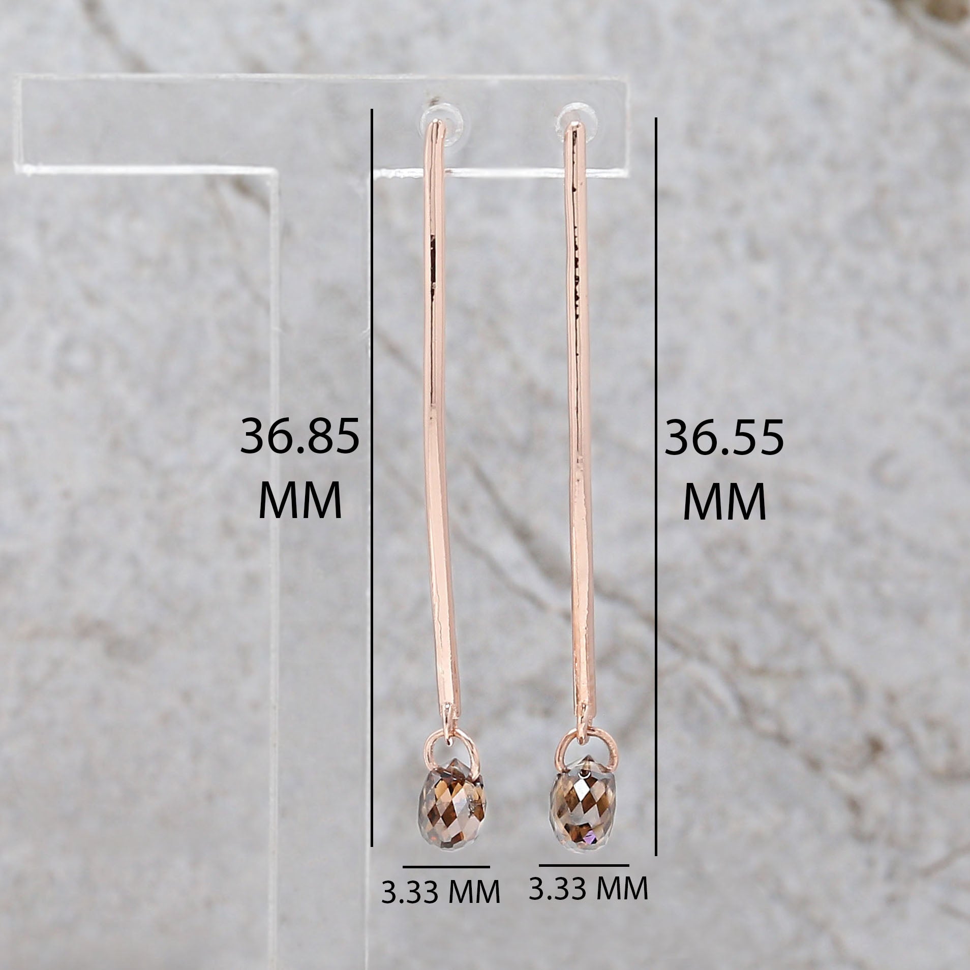 Drop Brown Color Diamond Earring Engagement Wedding Gift Earring 14K Solid Rose White Yellow Gold Earring 0.89 CT KDL9910