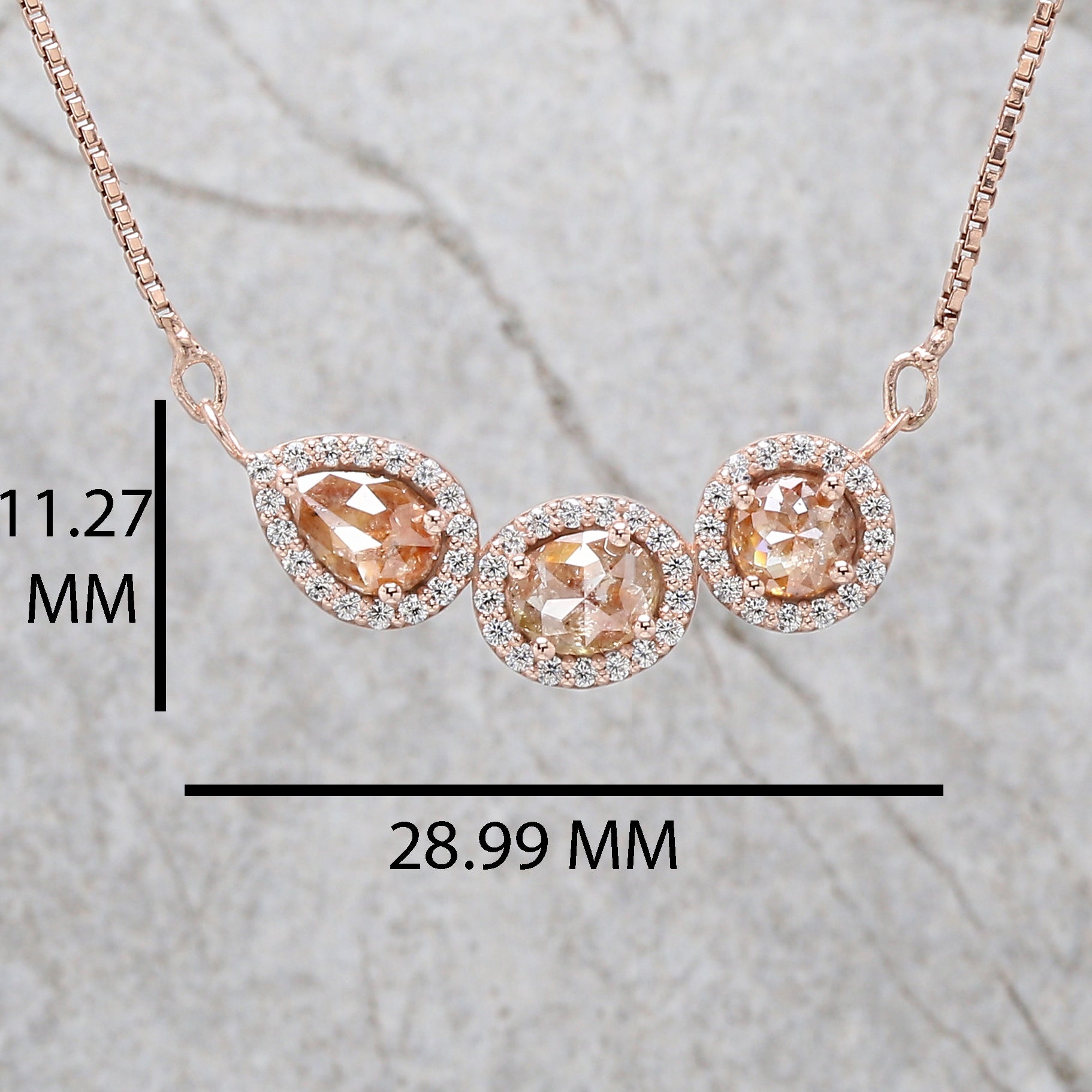 Mix Shape Brown Color Diamond Pendant Engagement Wedding Gift Pendant 14K Solid Rose White Yellow Gold Pendant 1.96 CT KDN1998