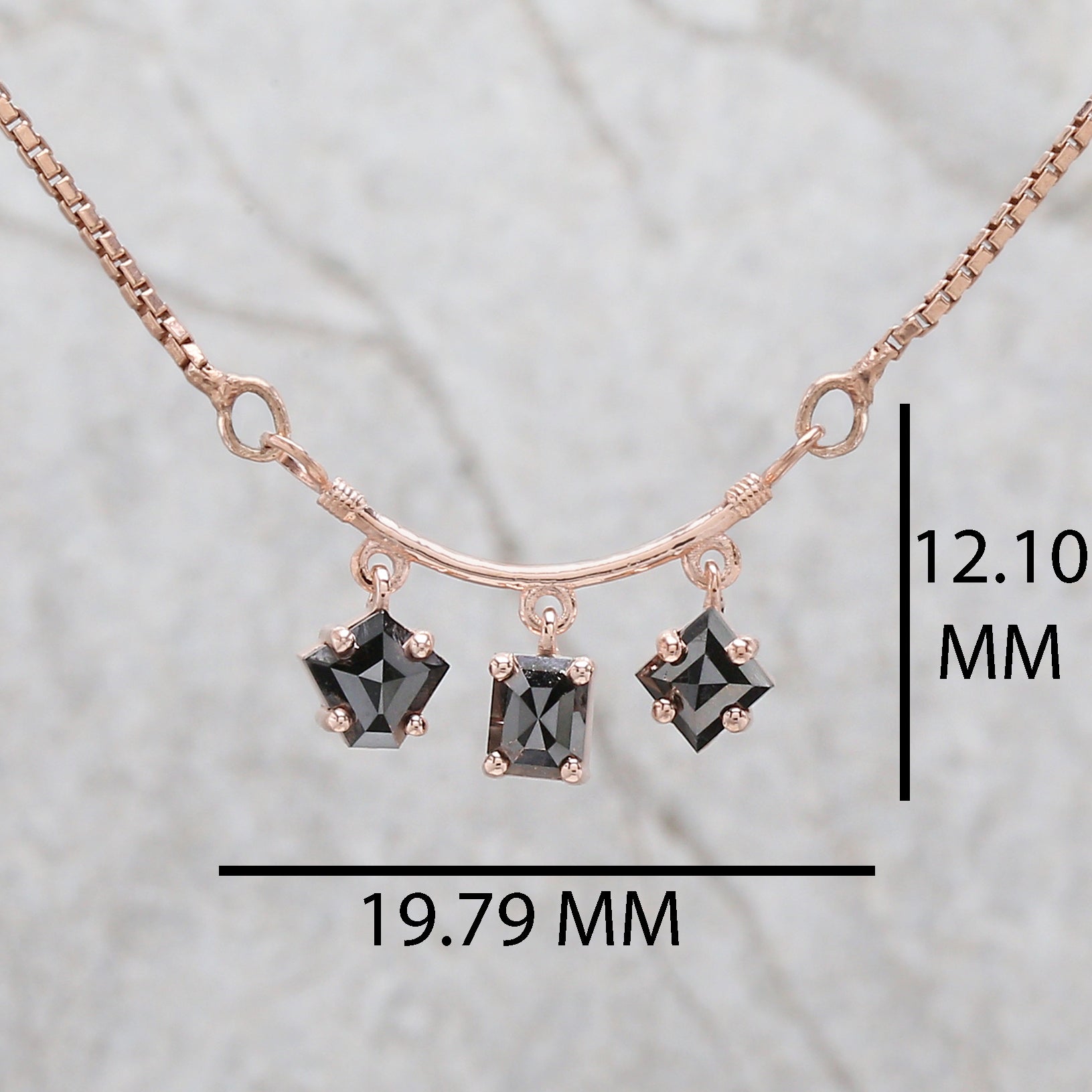 Mix Shape Black Color Diamond Pendant Engagement Wedding Gift Pendant 14K Solid Rose White Yellow Gold Pendant 1.01 CT KDN621