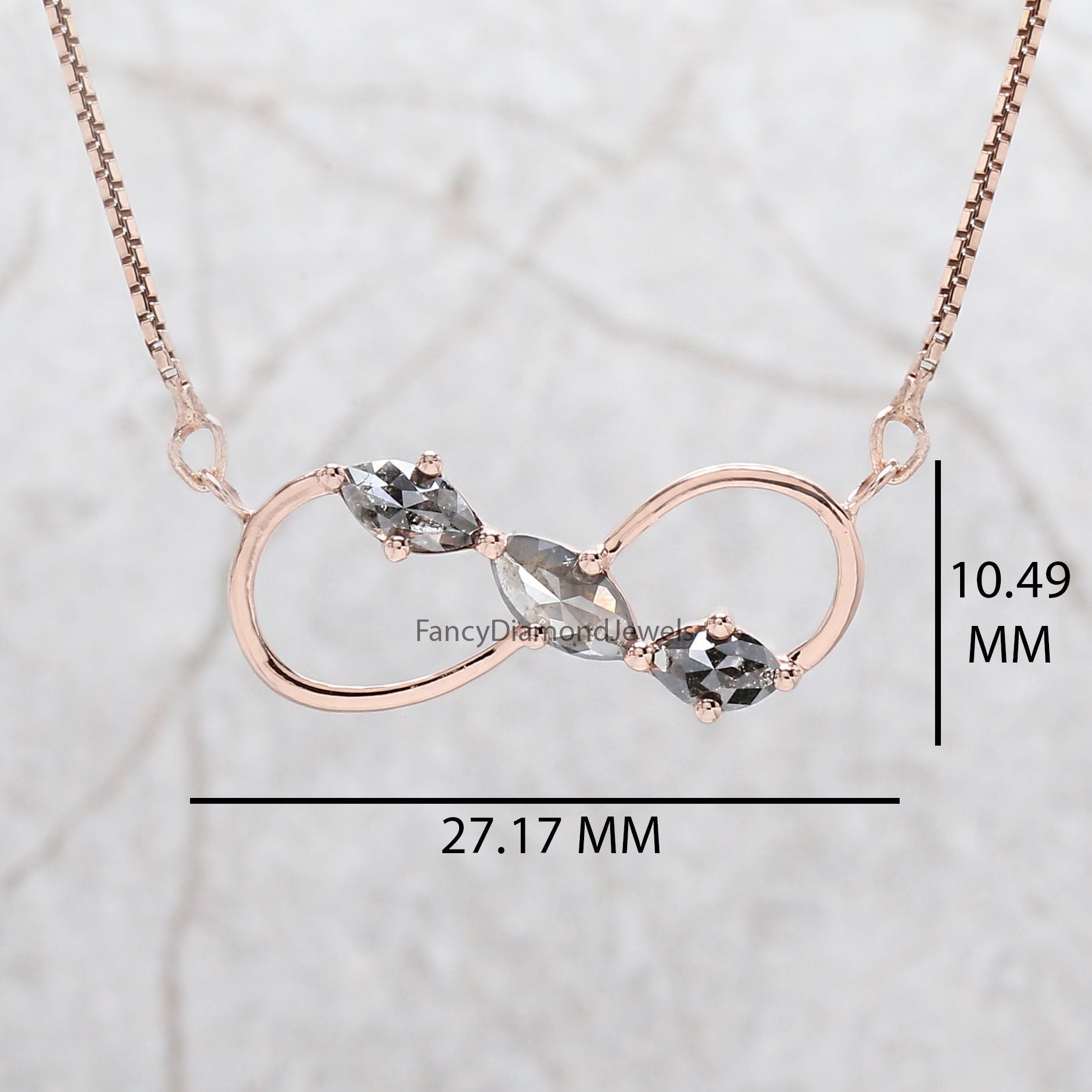 Marquise Salt And Pepper Diamond Pendant, Unique Diamond Pendant, Salt And Pepper Diamond Pendant, No Chain Including Only Pendant KDL014