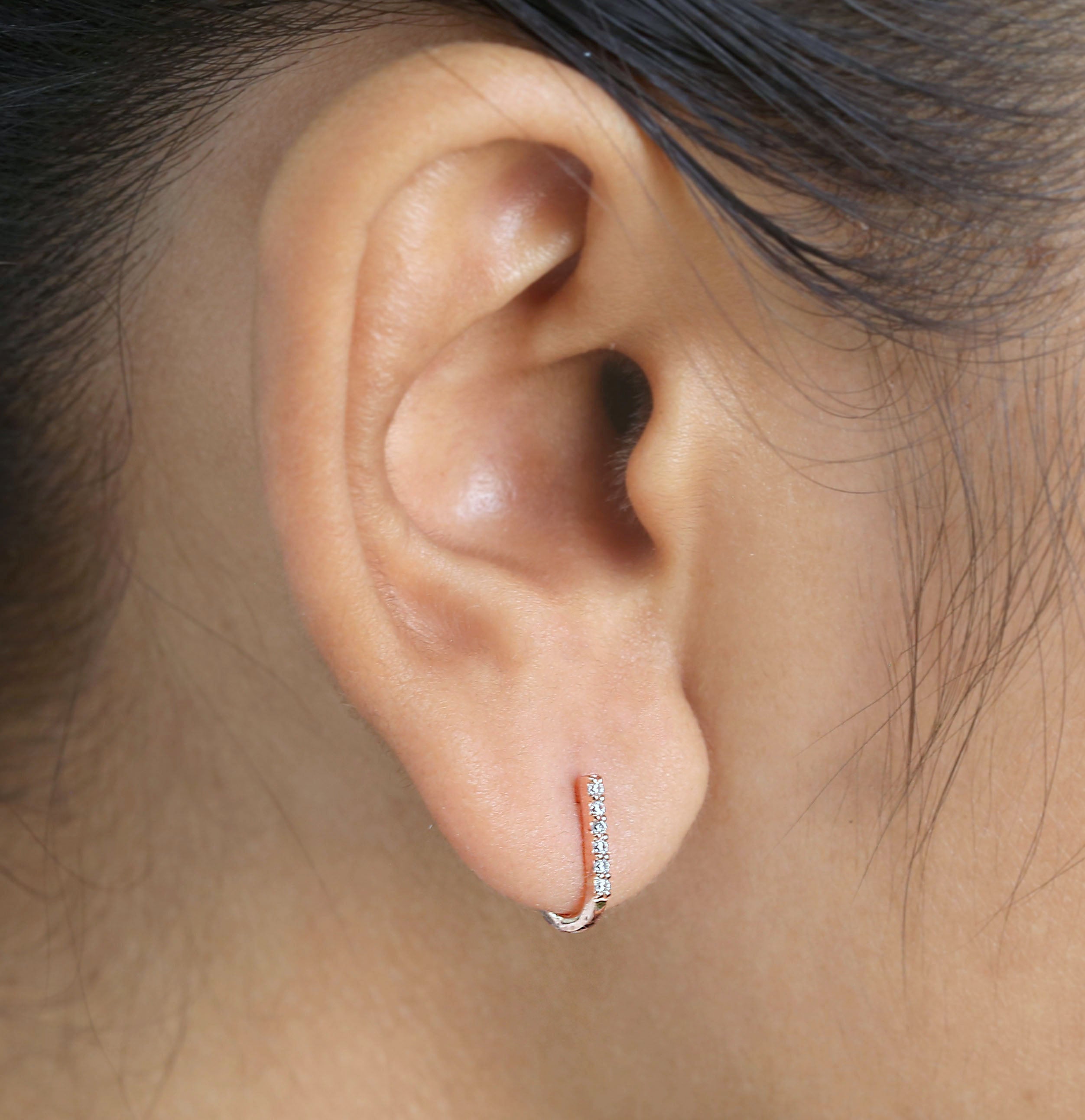 Round White Color Diamond Earring Engagement Wedding Gift Earring 14K Solid Rose White Yellow Gold Earring 0.08 CT KD1032