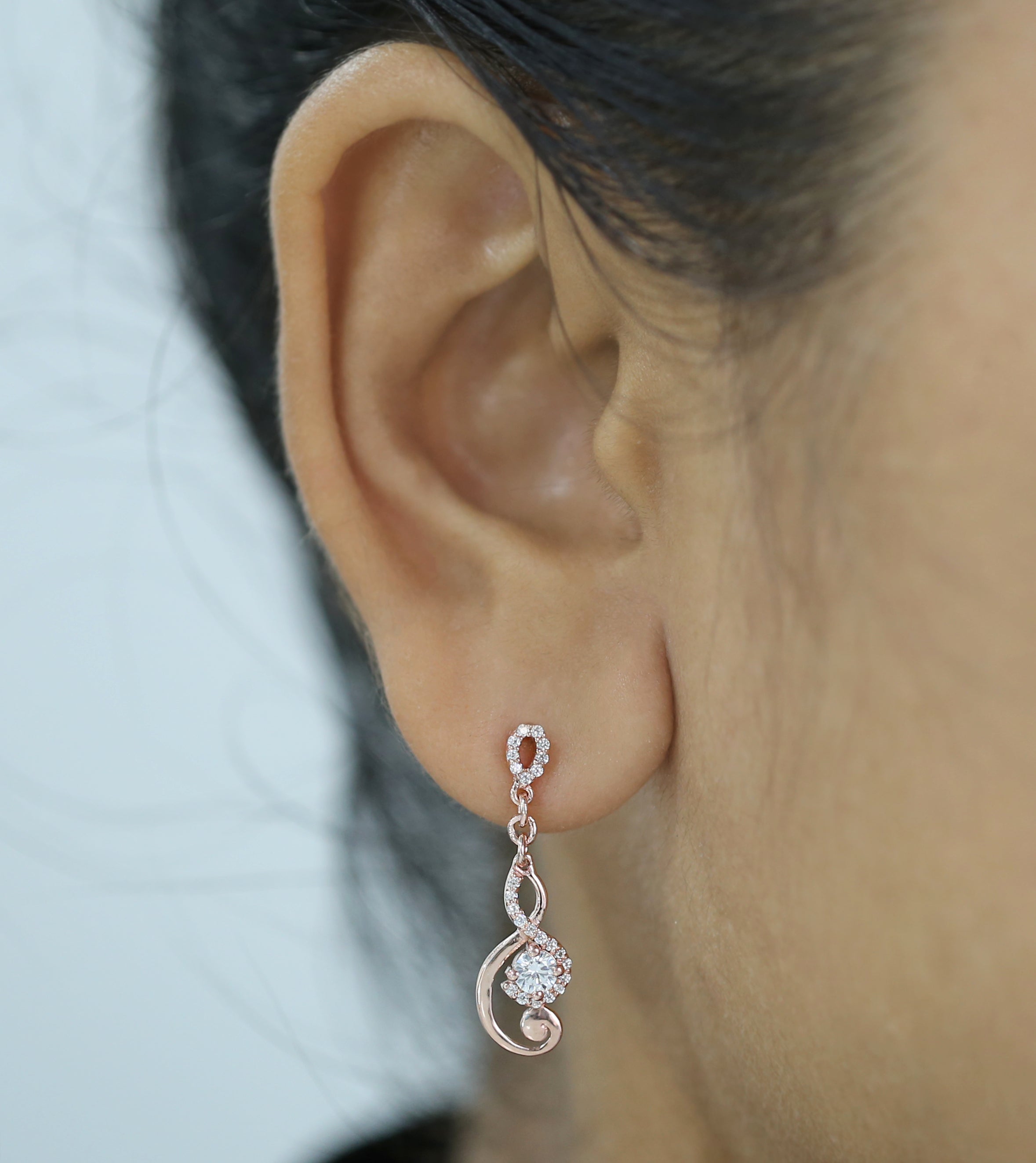 Round White Color Diamond Earring Engagement Wedding Gift Earring 14K Solid Rose White Yellow Gold Earring 0.58 CT KD1006