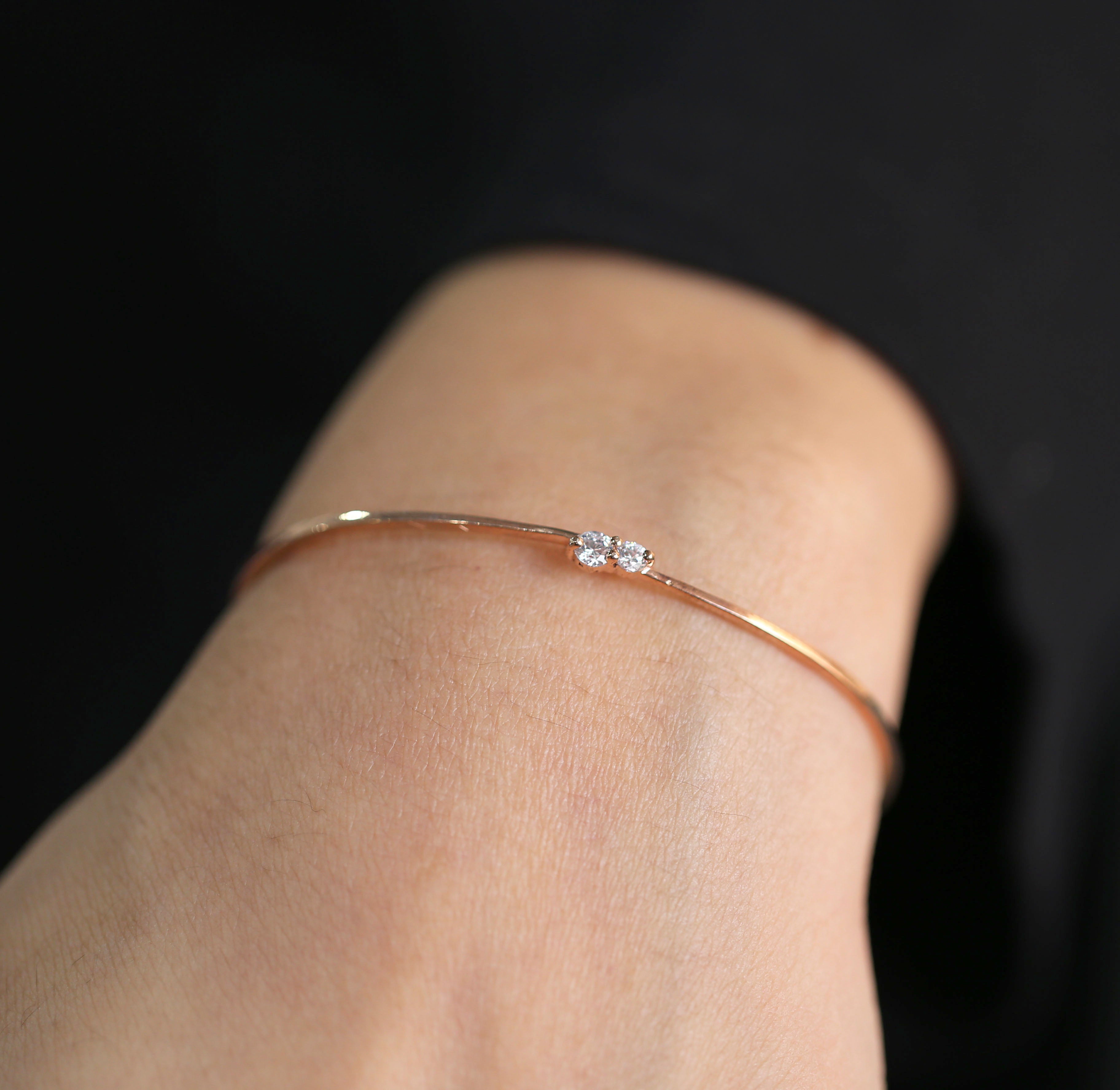 White Color Brilliant Cut Round Diamond Bracelet 14K Solid Rose White Yellow Gold Bracelet Engagement Wedding Gift Bracelet 0.17 CT KD944