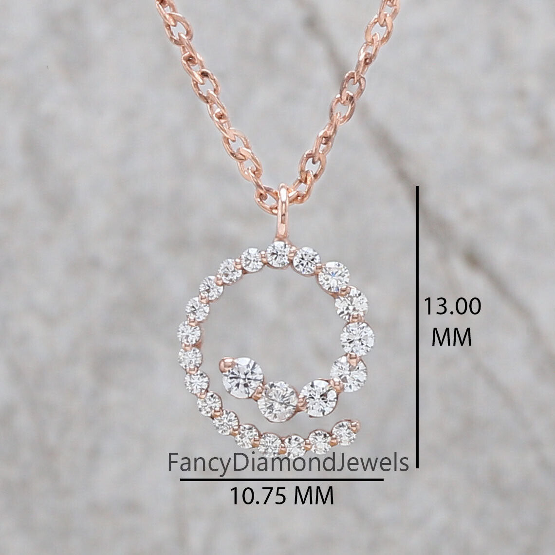 Round Brilliant Cut White Color Diamond Pendant Engagement Wedding Gift Pendant 14K Solid Rose White Yellow Gold Pendant 0.30 CT KD1005