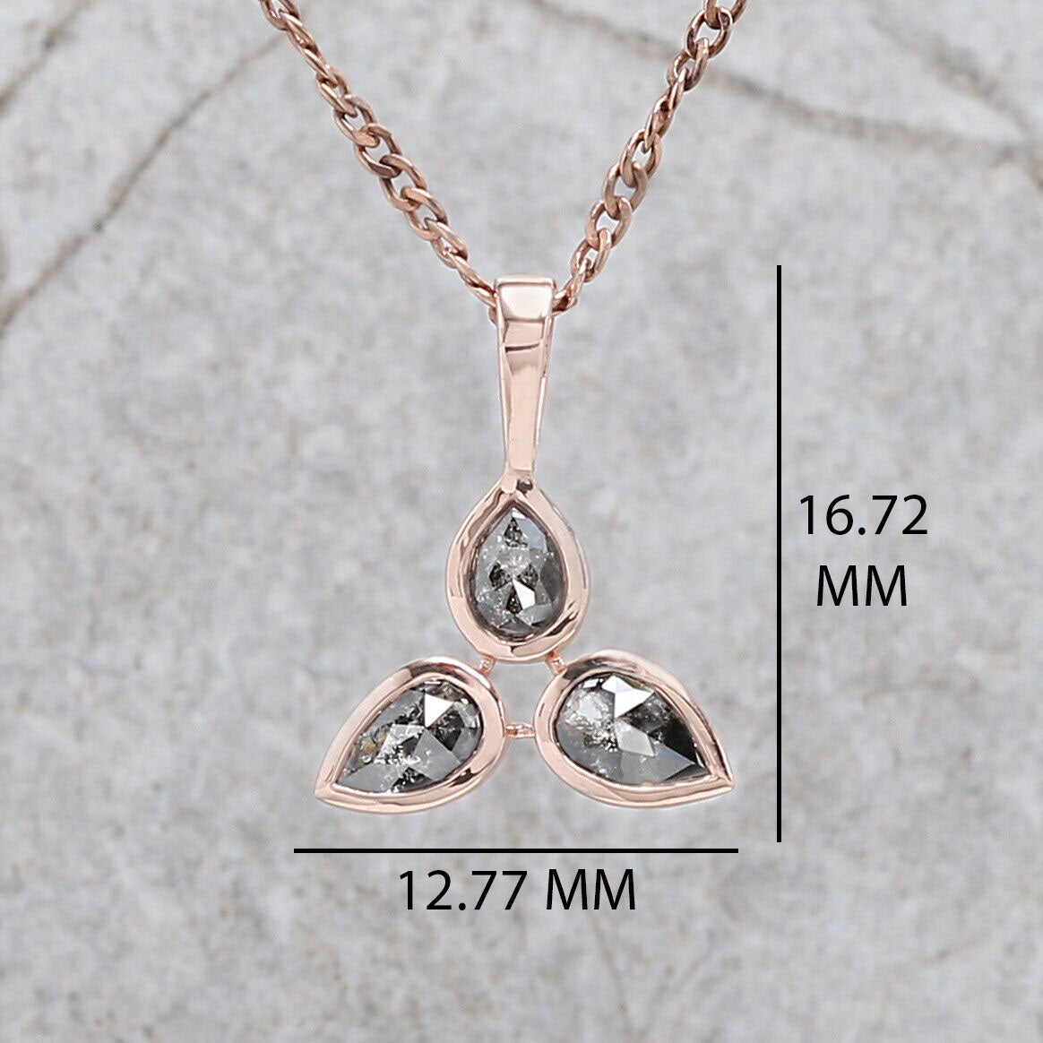 Pear Salt And Pepper Diamond Pendant, Unique Diamond Pendant, Salt And Pepper Diamond Pendant, No Chain Including Only Pendant, KDL1980