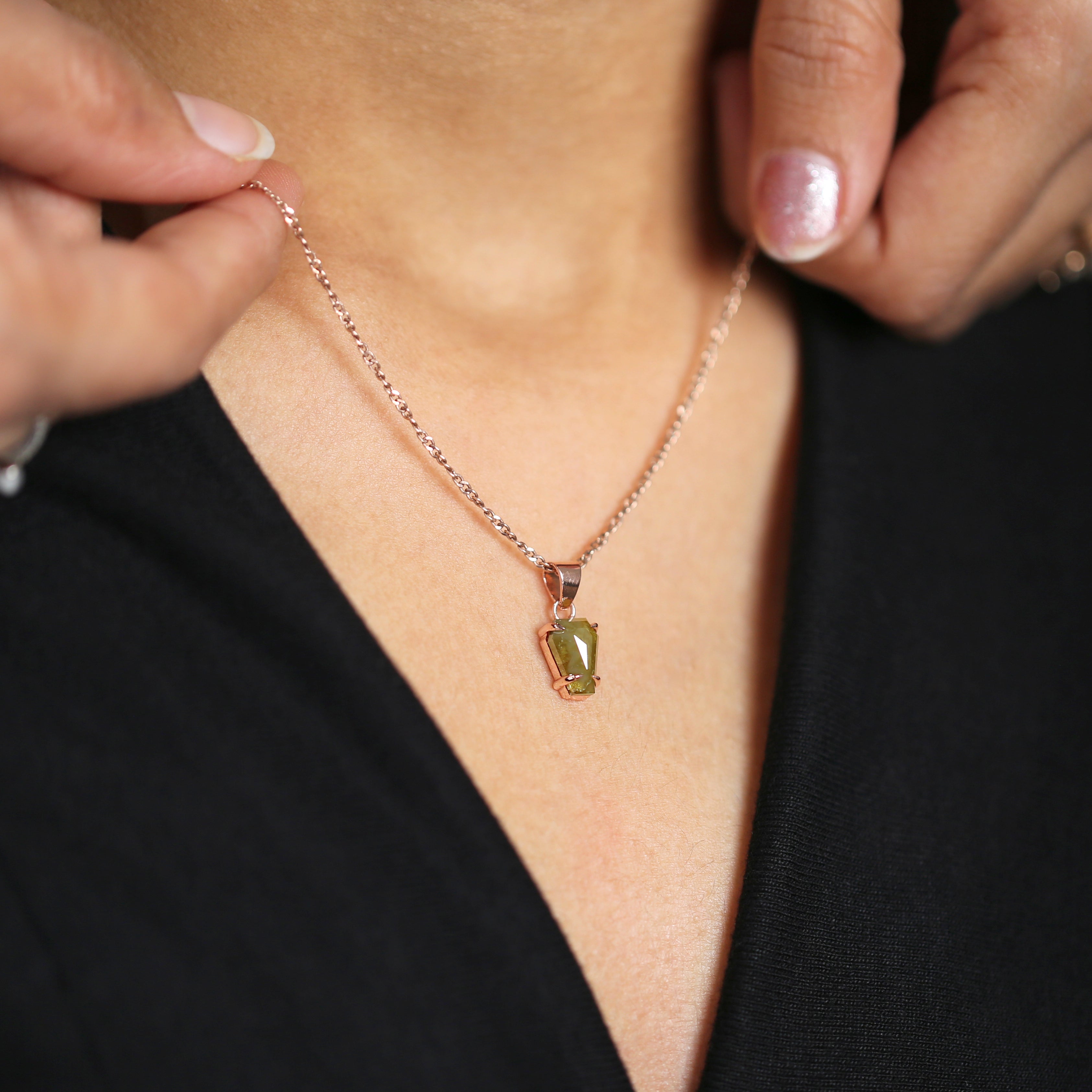 Coffin Yellow Diamond Pendant, Unique Diamond Pendant, Yellow Diamond Pendant, Coffin Pendant, No Chain Including Only Pendant KDL9586