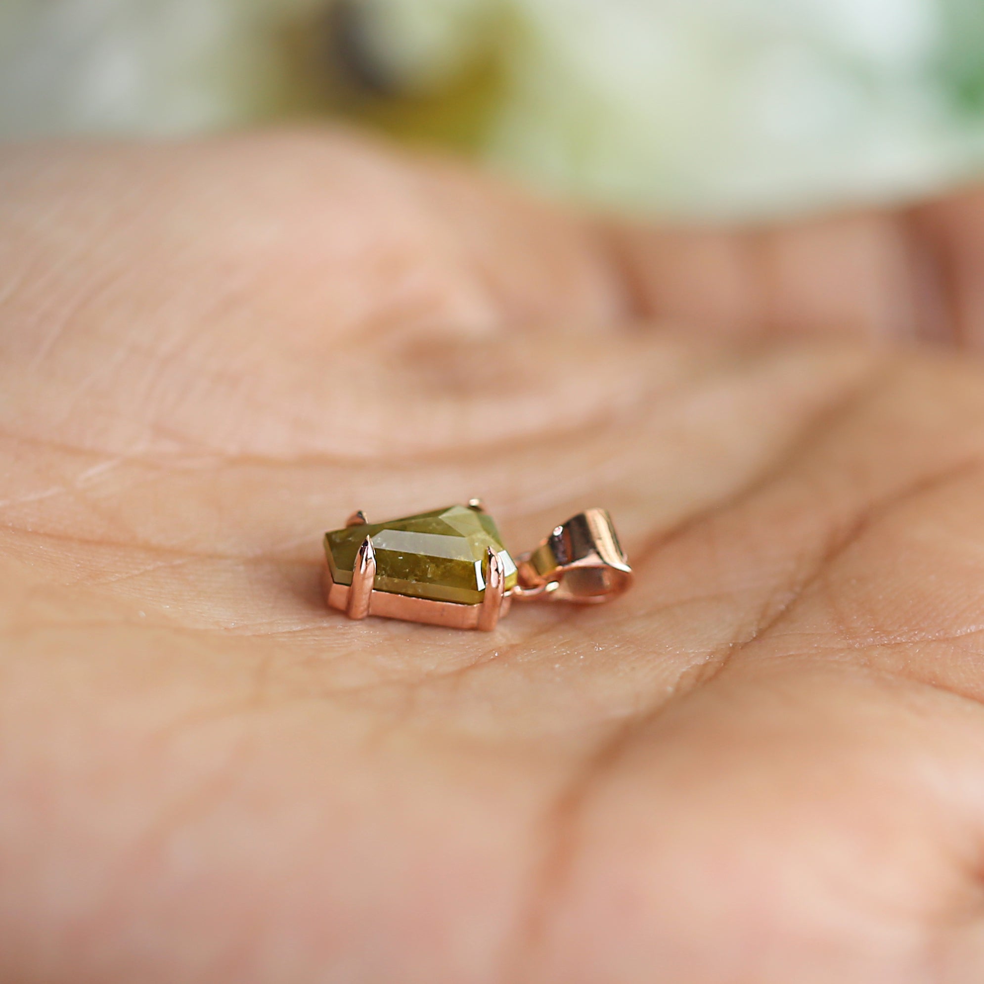 Coffin Yellow Diamond Pendant, Unique Diamond Pendant, Yellow Diamond Pendant, Coffin Pendant, No Chain Including Only Pendant KDL9586