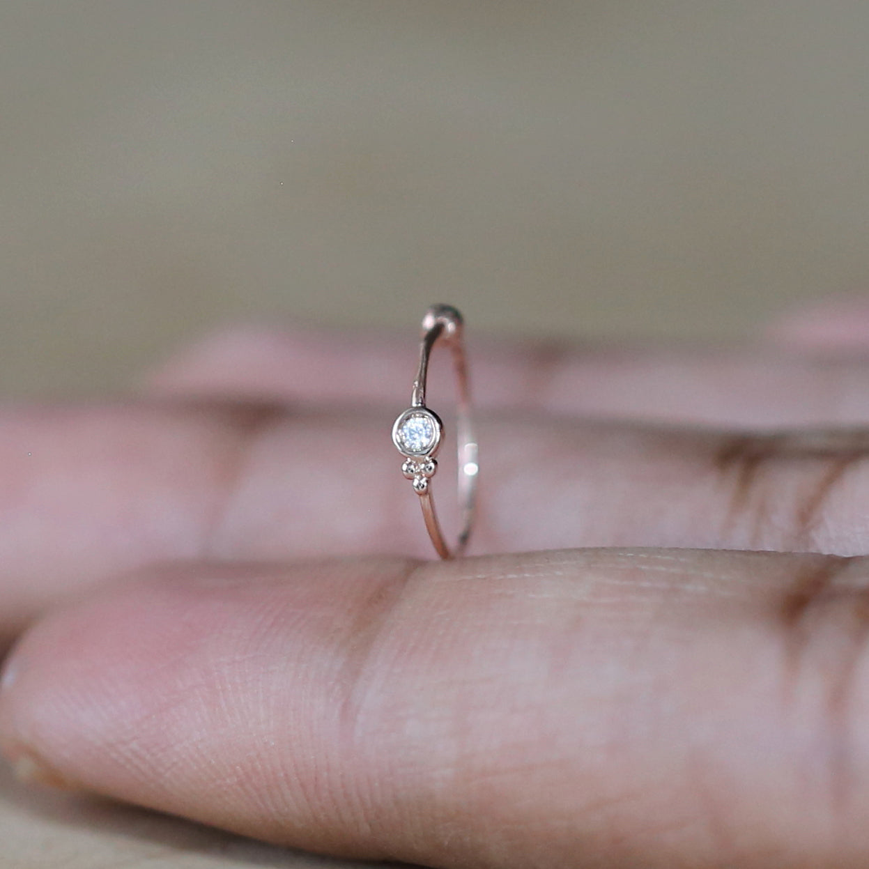 Natural Round White Diamond Nose Rings Engagement Wedding Gift Nose Ring 14K Solid Rose White Yellow Gold Nose Ring 0.01 CT KD979