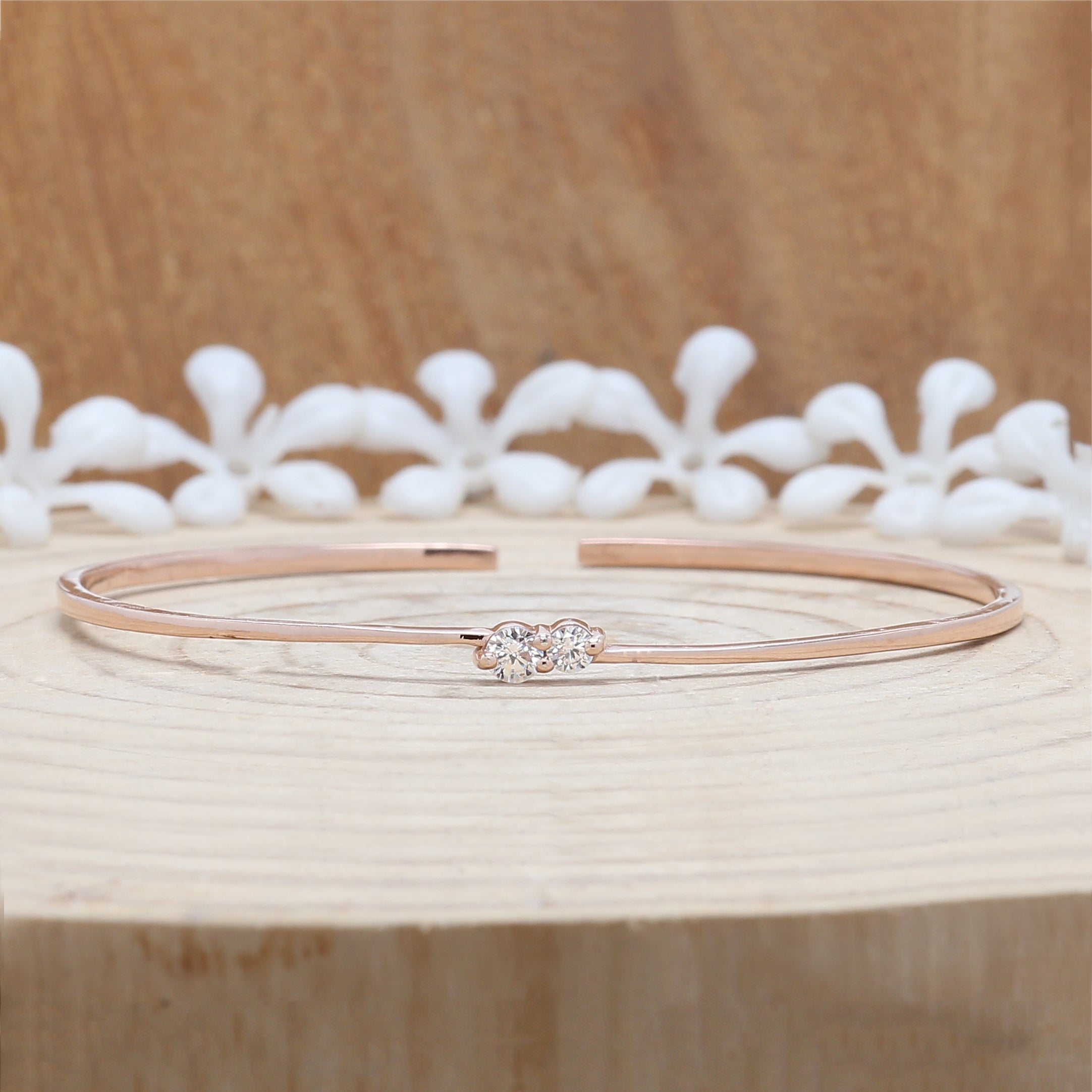 White Color Brilliant Cut Round Diamond Bracelet 14K Solid Rose White Yellow Gold Bracelet Engagement Wedding Gift Bracelet 0.17 CT KD944