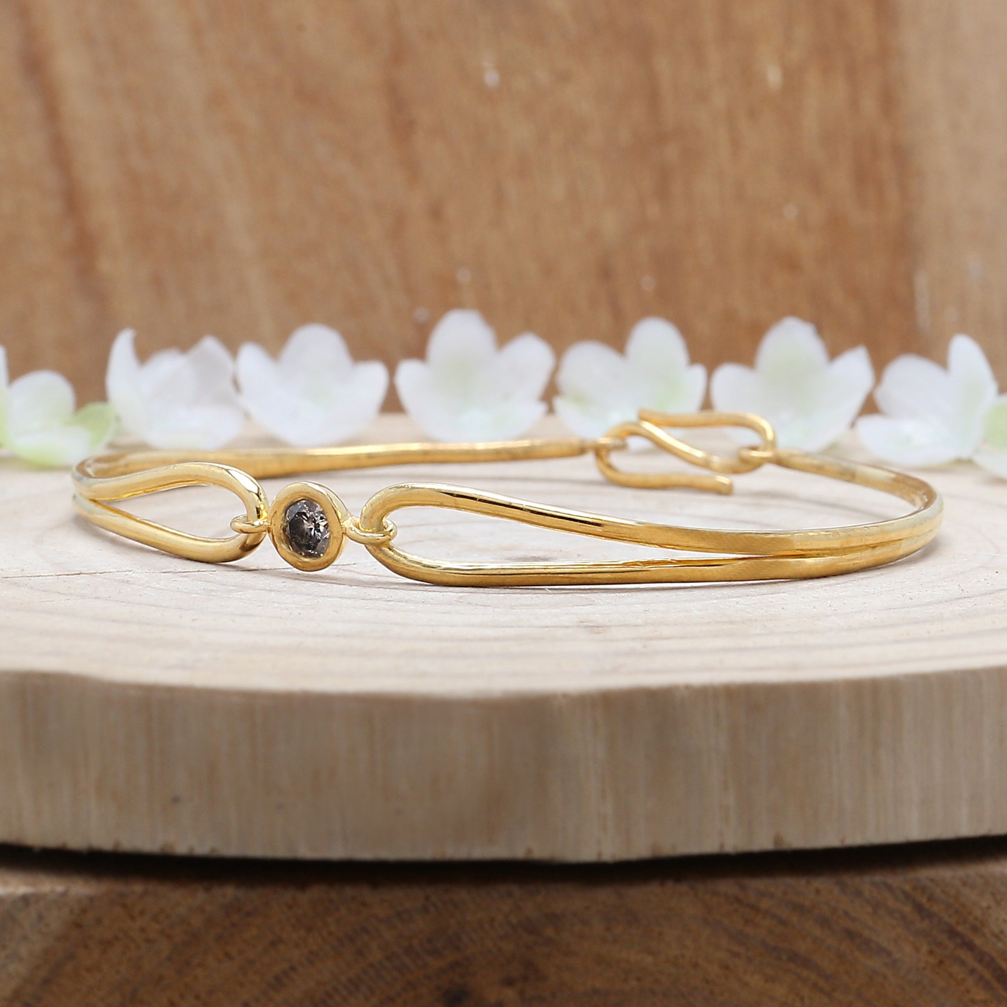 Salt And Pepper Diamond Round Brilliant Cut Bracelet 14K Solid Rose White Yellow Gold Bracelet Wedding Gift Bracelet 0.24 CT KD1091