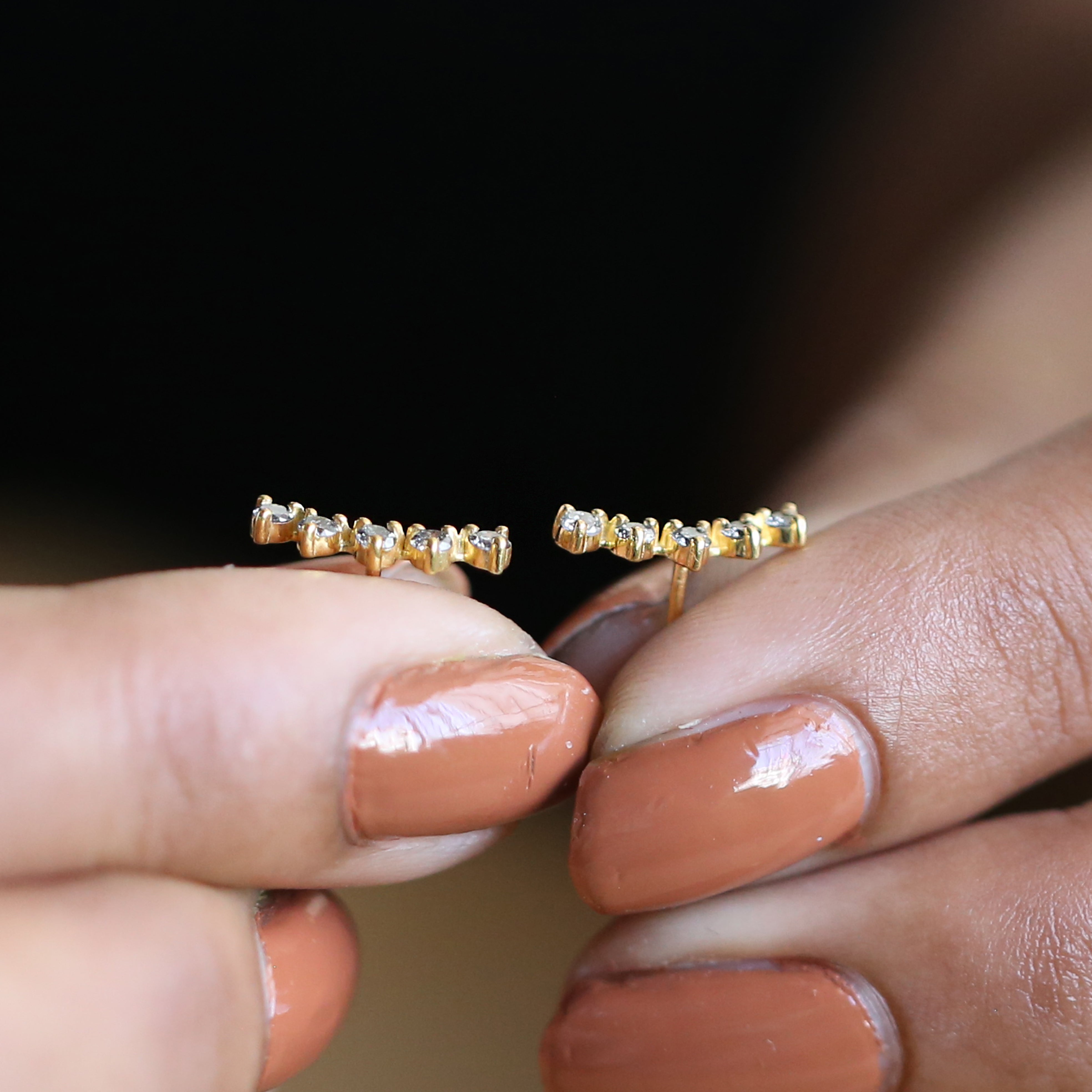 Salt And Pepper Round Diamond Earring 14K Solid Rose White Yellow Gold Engagement Wedding Gift Earring 0.30 CT KD941