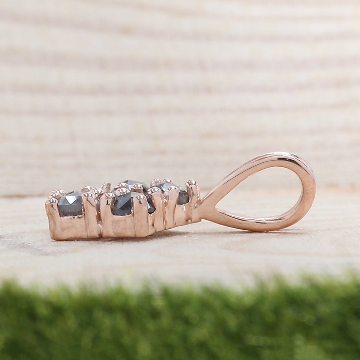 Salt And Pepper Round Rose Cut Diamond Pendant 14K Solid Rose White Yellow Gold Pendant Engagement Wedding Gift Pendant 0.73 CT KDN8590