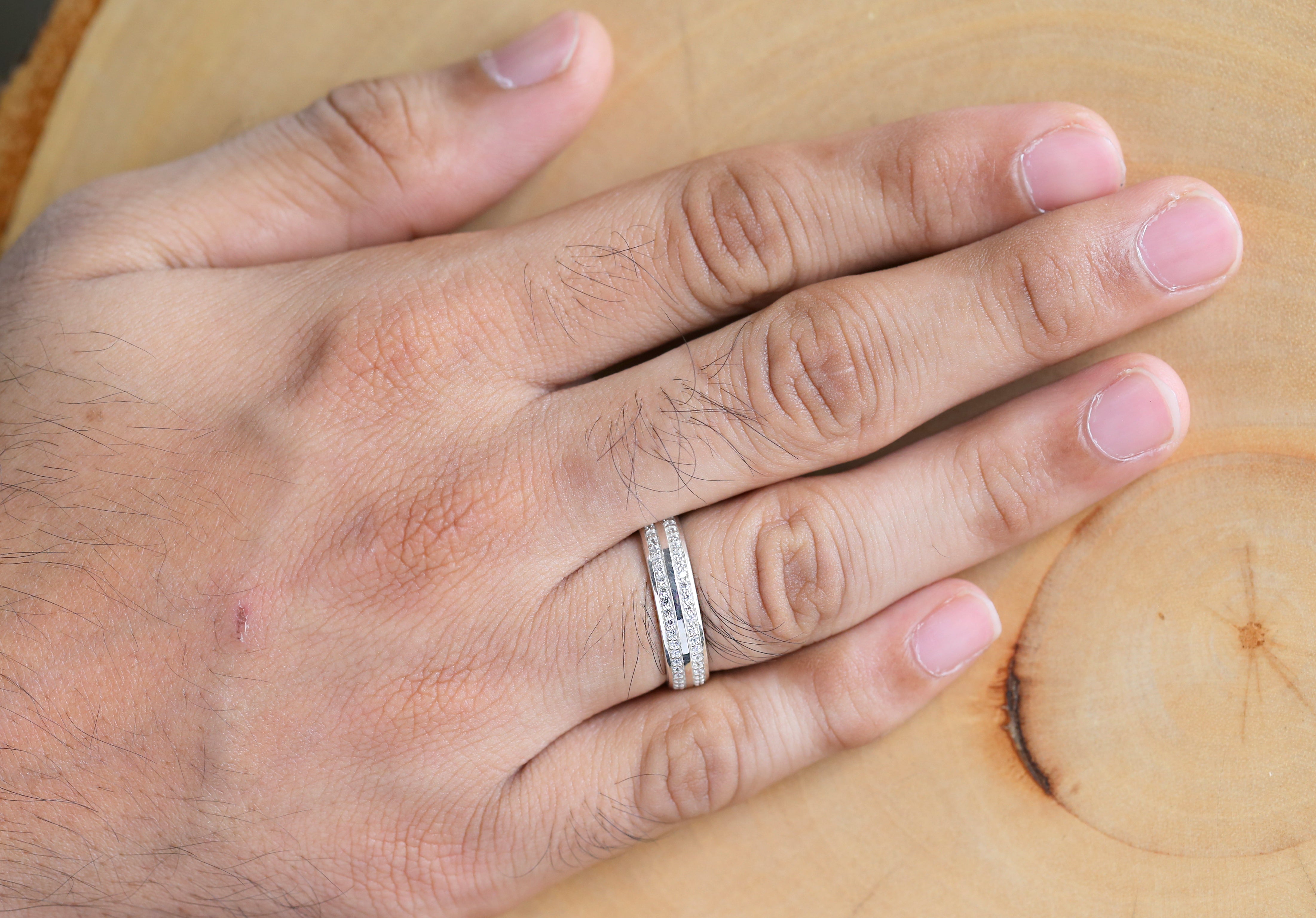 0.71 Ct, Men's Wedding Ring, White Diamond Band, Ring For Men, Round Diamond Band, Unique Men's Ring, Gift For Him KD932