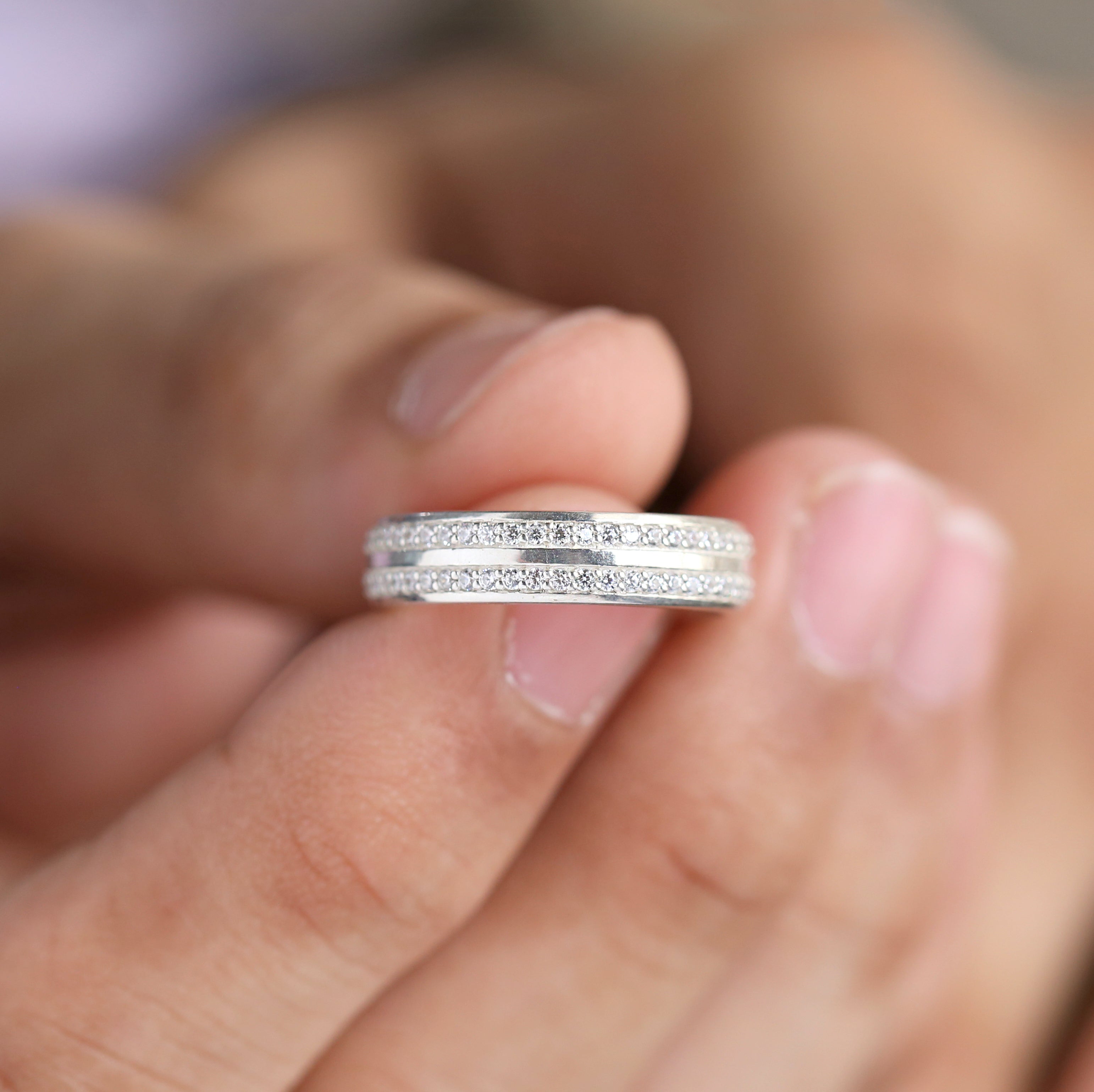 0.71 Ct, Men's Wedding Ring, White Diamond Band, Ring For Men, Round Diamond Band, Unique Men's Ring, Gift For Him KD932