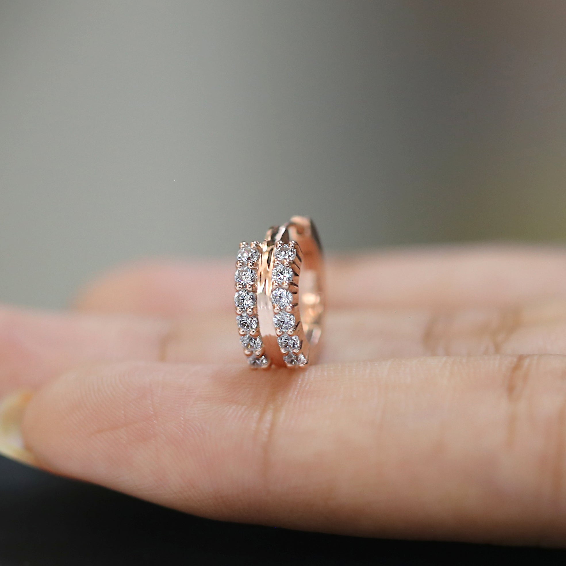 Natural White Round Diamond Nose Rings Engagement Wedding Gift Nose Ring 14K Solid Rose White Yellow Gold Nose Ring 0.30 CT KD968