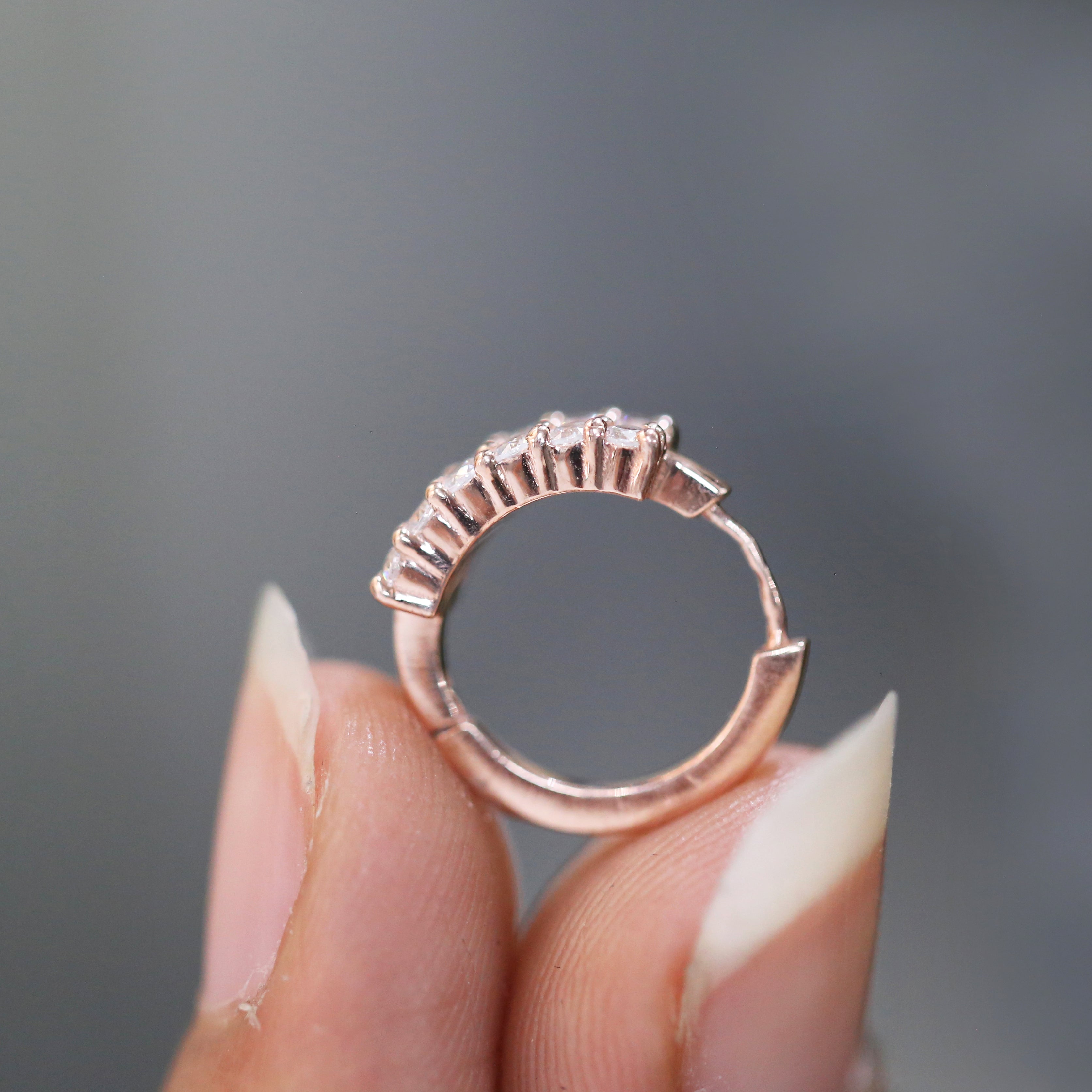 Natural White Round Diamond Nose Rings Engagement Wedding Gift Nose Ring 14K Solid Rose White Yellow Gold Nose Ring 0.30 CT KD968