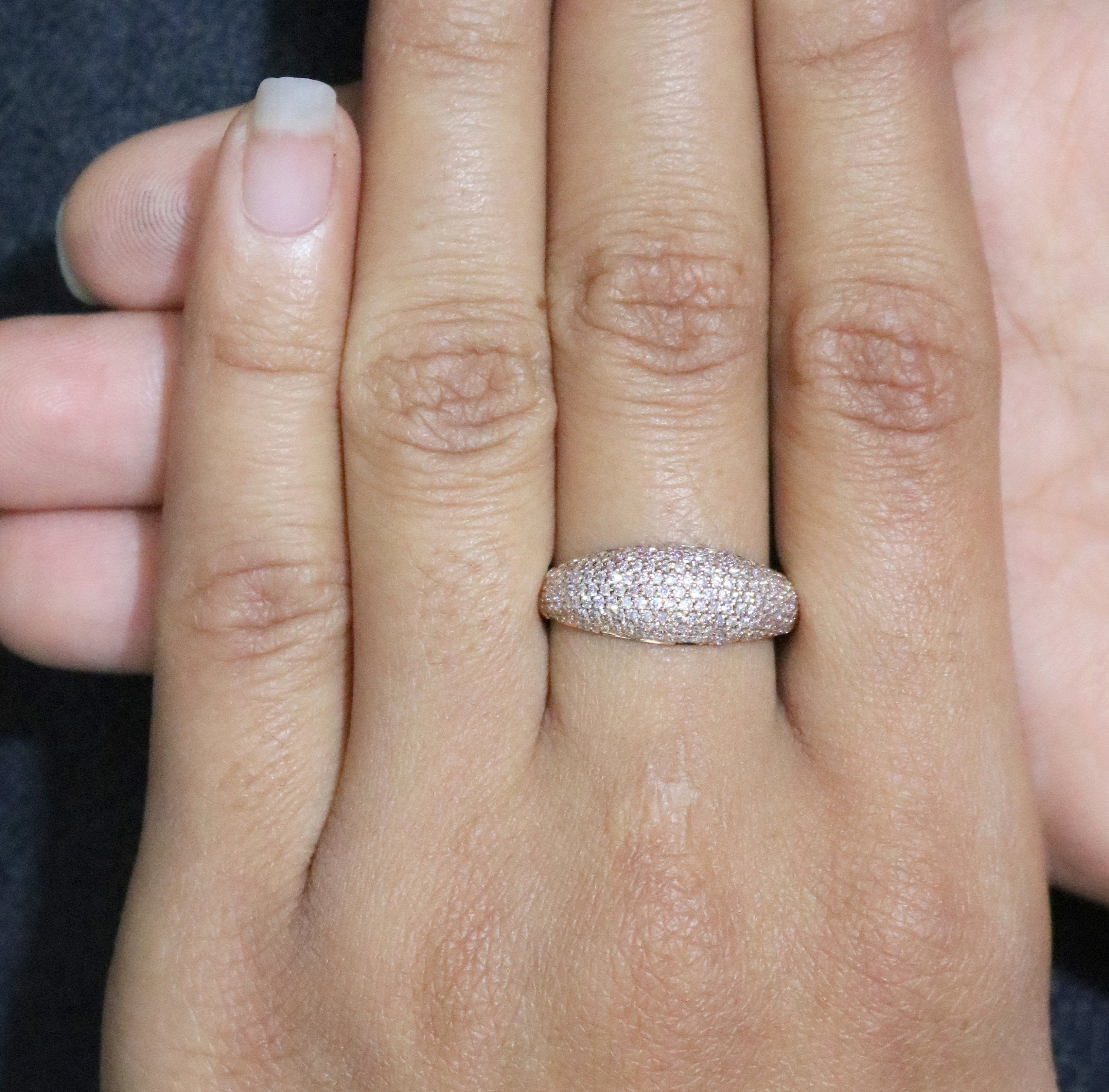 Natural Pink Round Diamond 14K Solid Gold Ring Engagement Wedding Gift Ring KD248