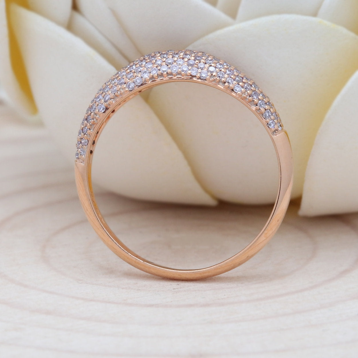 Natural Pink Round Diamond 14K Solid Gold Ring Engagement Wedding Gift Ring KD248