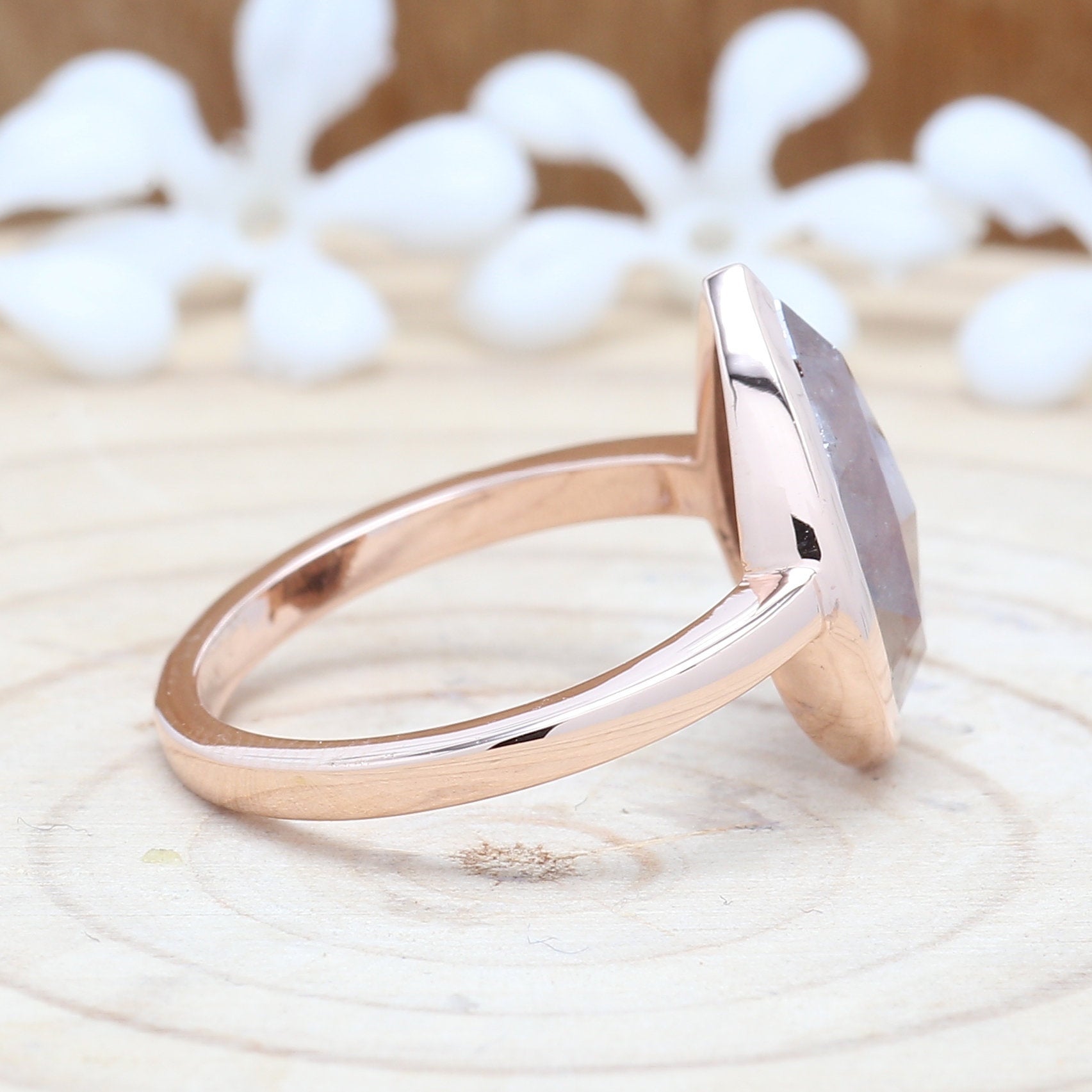 3.58 Ct Brown Pear Diamond 14K Solid Gold Ring Engagement Wedding Gift Ring KDL8325