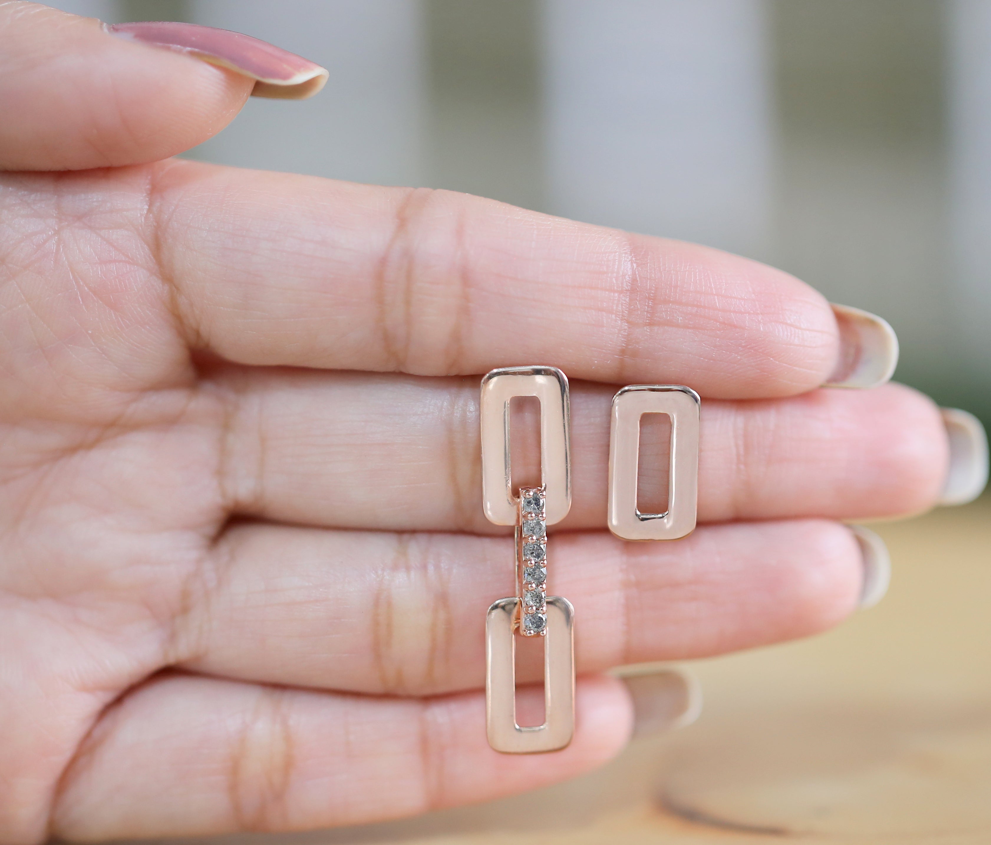 Round Salt And Pepper Diamond Earring Engagement Wedding Gift Earring 14K Solid Rose White Yellow Gold Earring 0.18 CT KD1074