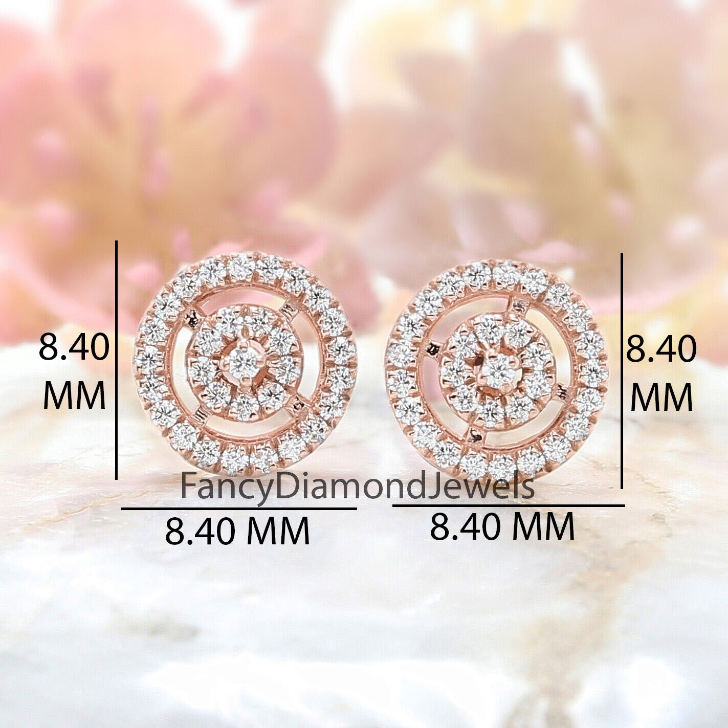 Round White Color Diamond Earring Engagement Wedding Gift Earring 14K Solid Rose White Yellow Gold Earring 0.43 CT KD978