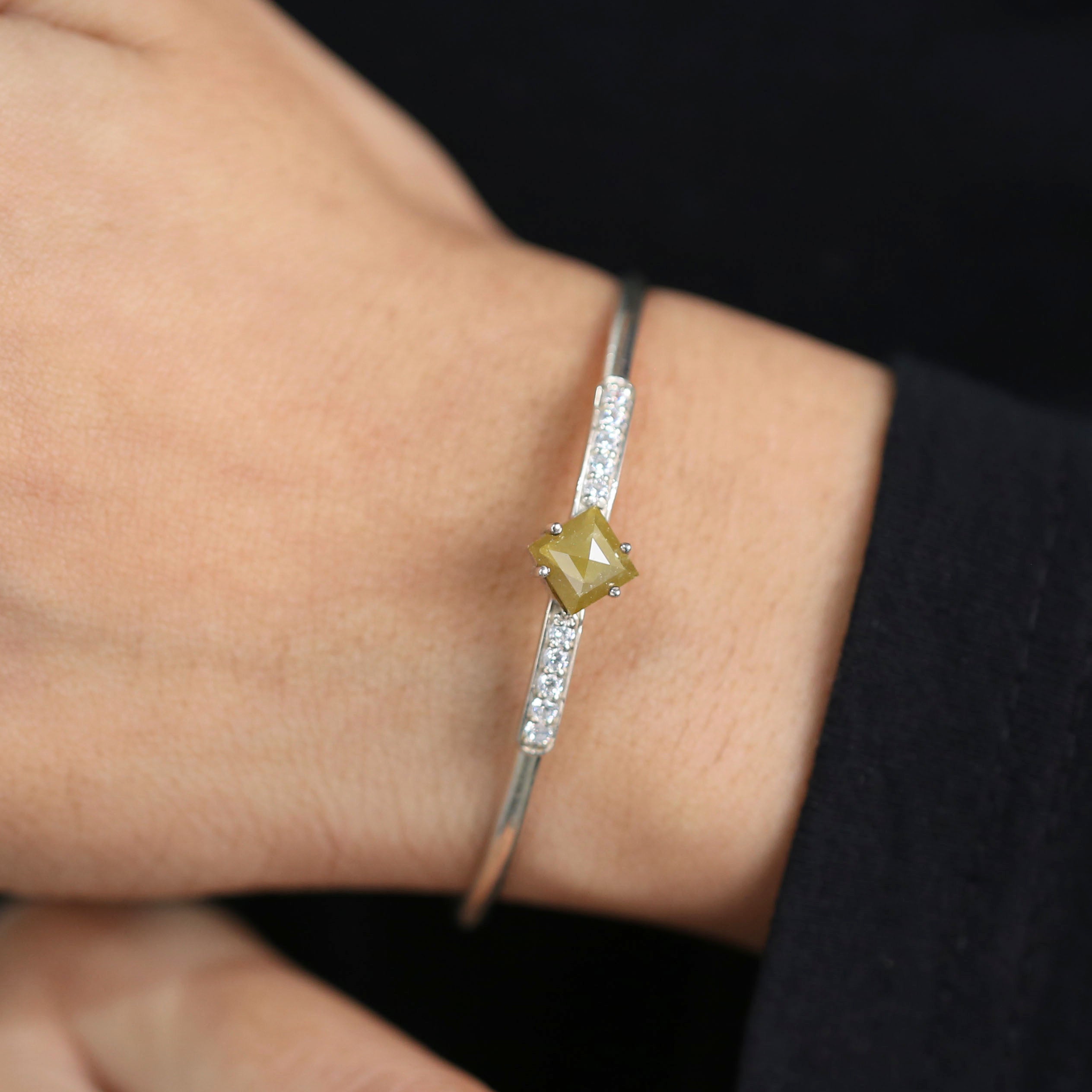 1.53 CT Bracelet, Cuff Bracelet, Kite Diamond Bracelet, Round Diamond Bracelet, Kite Bracelet, Anniversary Gift, Gift For Her, KDL9760