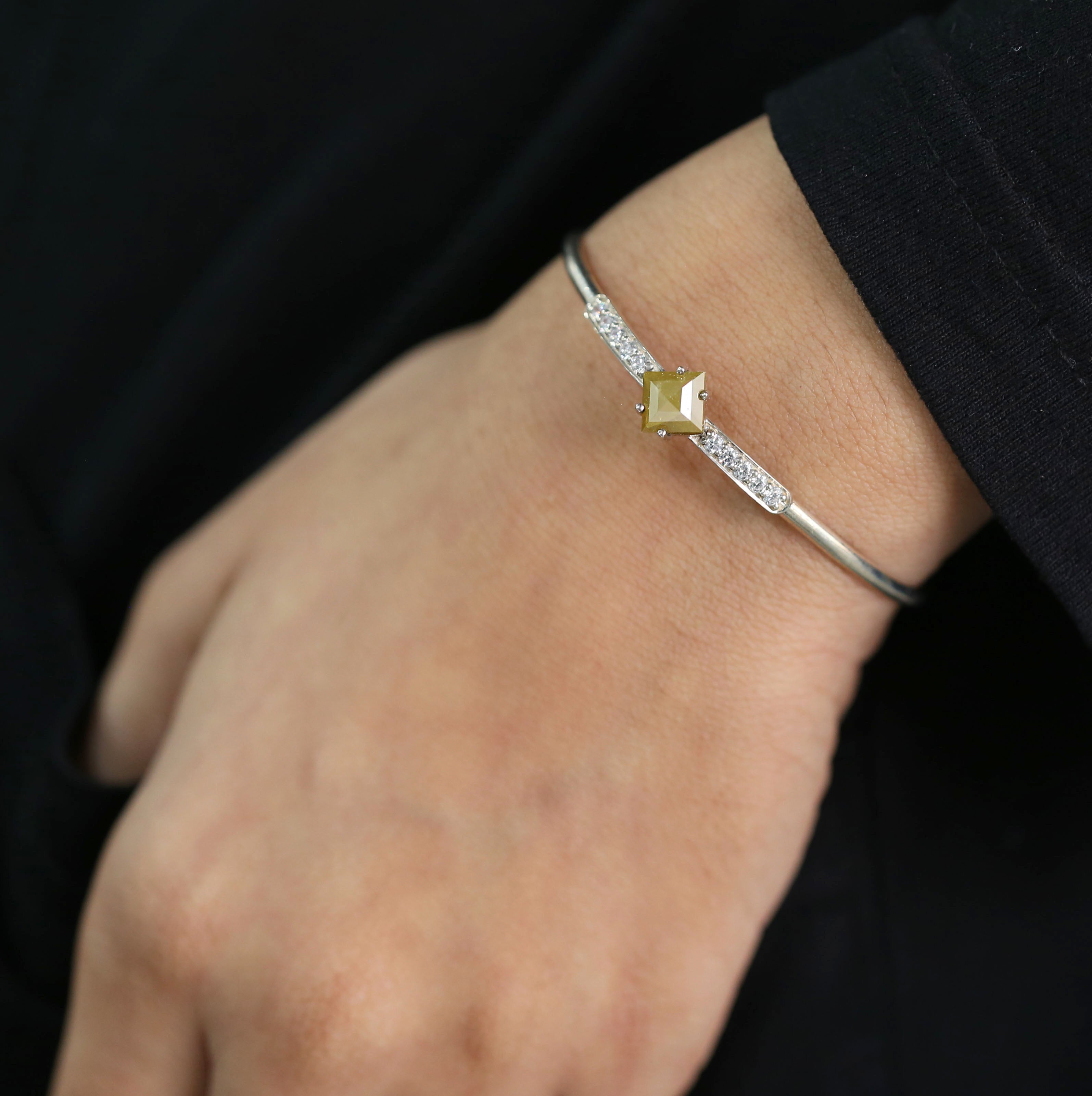 1.53 CT Bracelet, Cuff Bracelet, Kite Diamond Bracelet, Round Diamond Bracelet, Kite Bracelet, Anniversary Gift, Gift For Her, KDL9760