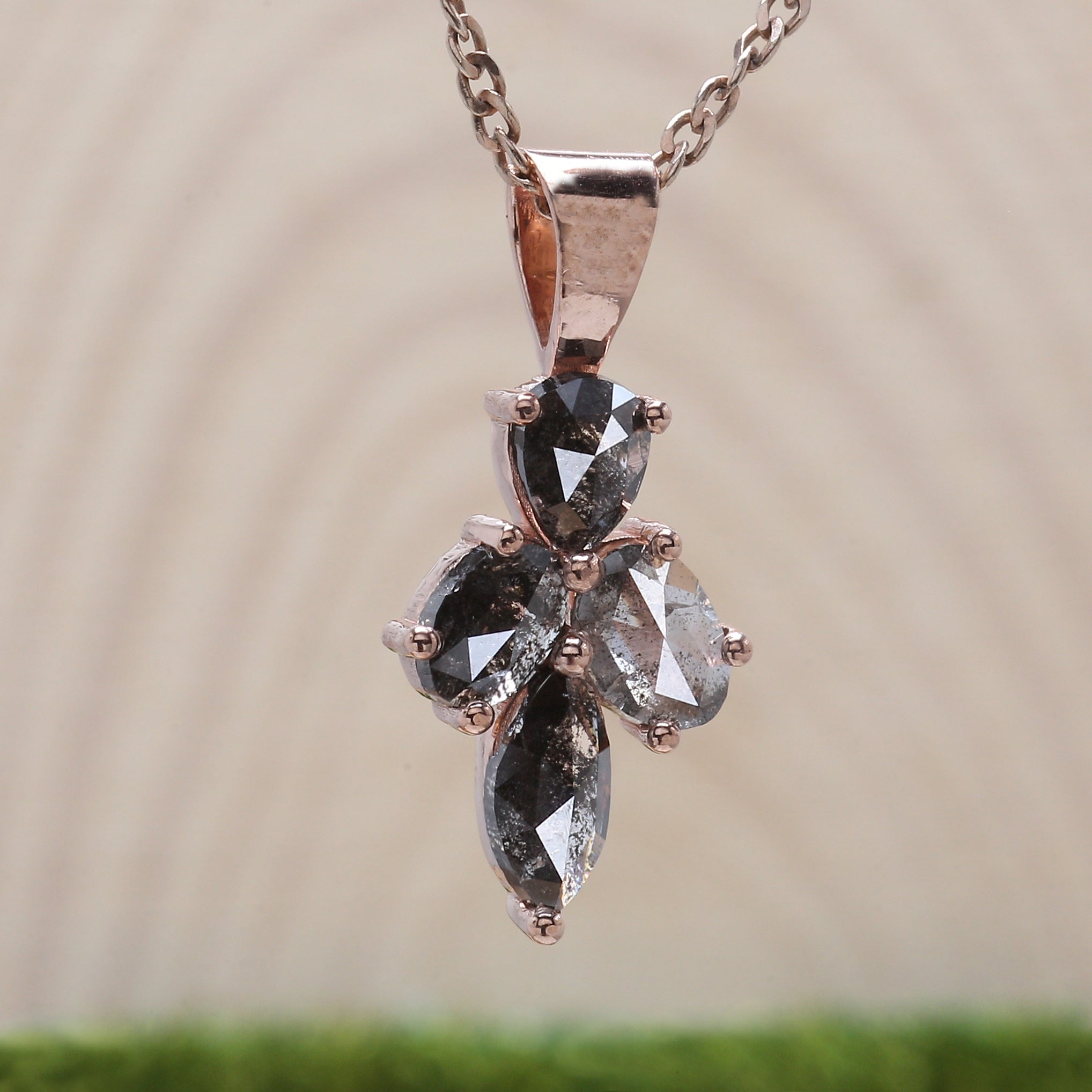 Mix Shape Salt And Pepper Diamond Pendant, Unique Diamond Pendant, Salt And Pepper Diamond Pendant, No Chain Including Only Pendant KDN8513