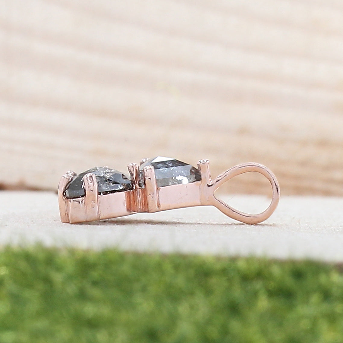 Mix Shape Salt And Pepper Diamond Pendant,Unique Diamond Pendant,Mix Shape Dangling Diamond Necklace, No Chain Including Only Pendant KDN890