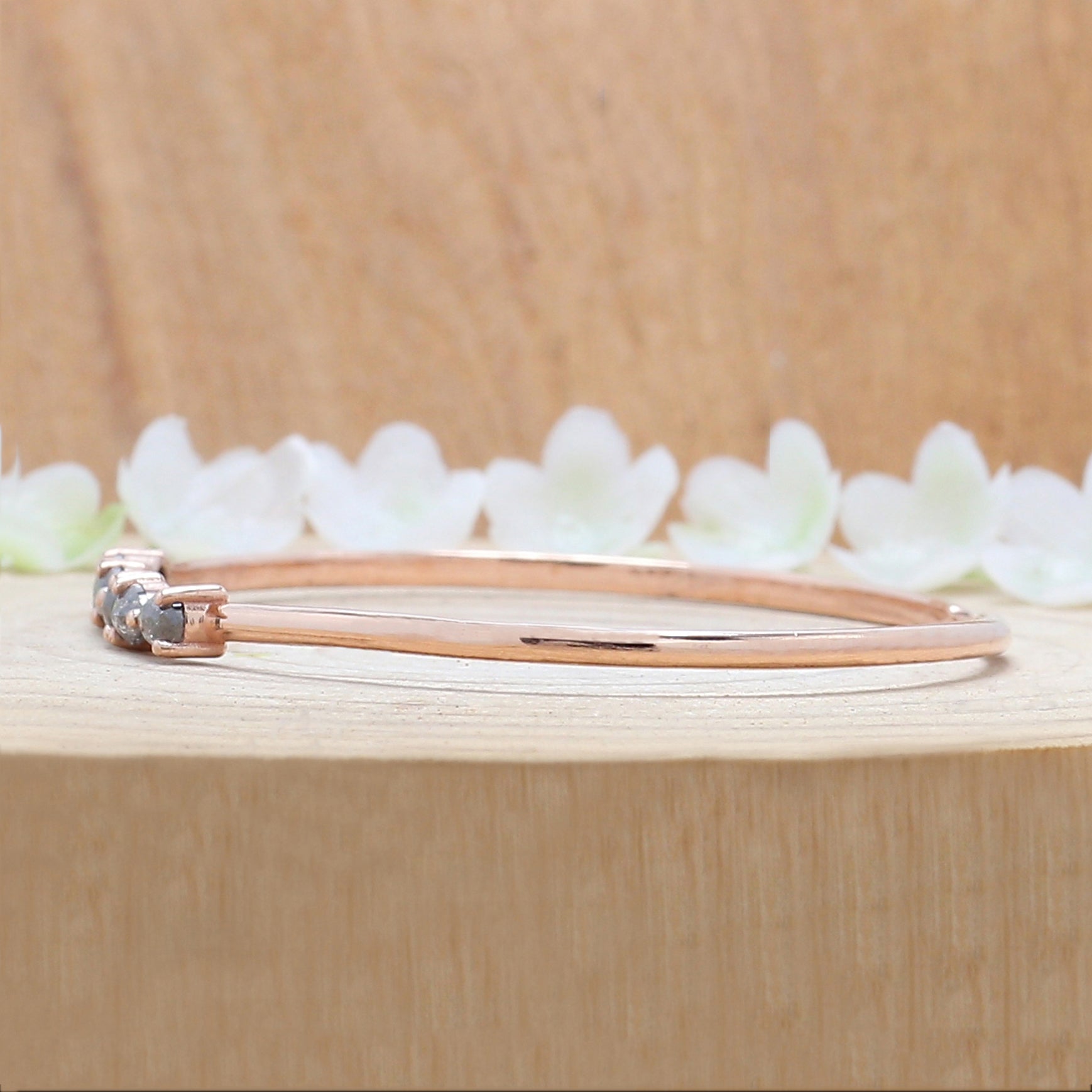 Pear Shape Salt And Pepper Diamond Bracelet 1.01 Ct 4.40 MM Pear Diamond Bracelet 14K Solid Rose Gold Silver Engagement Gift For Her QL1275