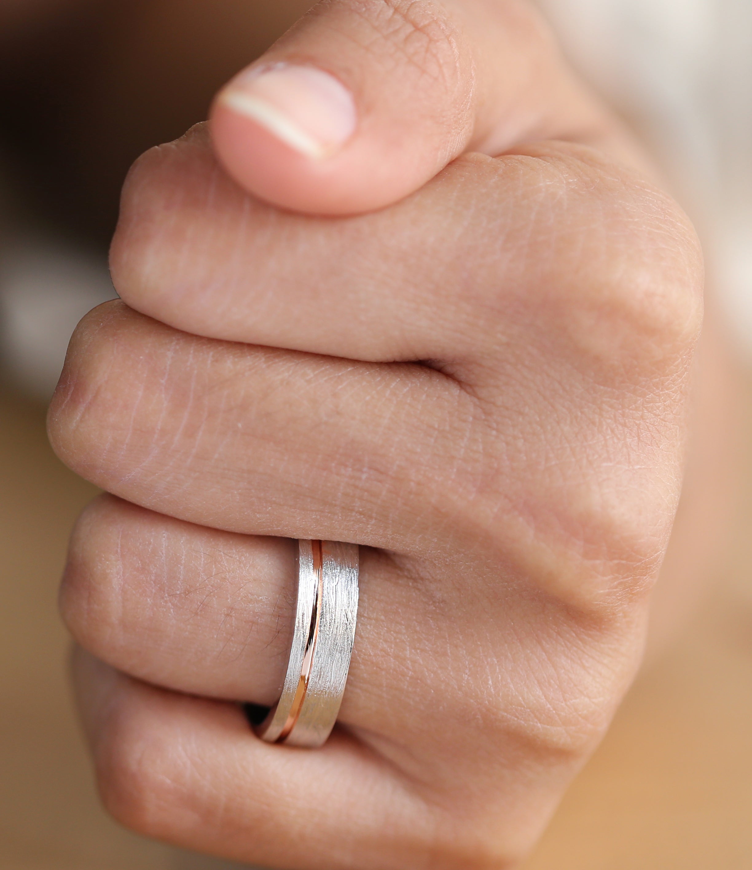 14K White Gold Band Ring Engagement Wedding Gift Band Ring KD878